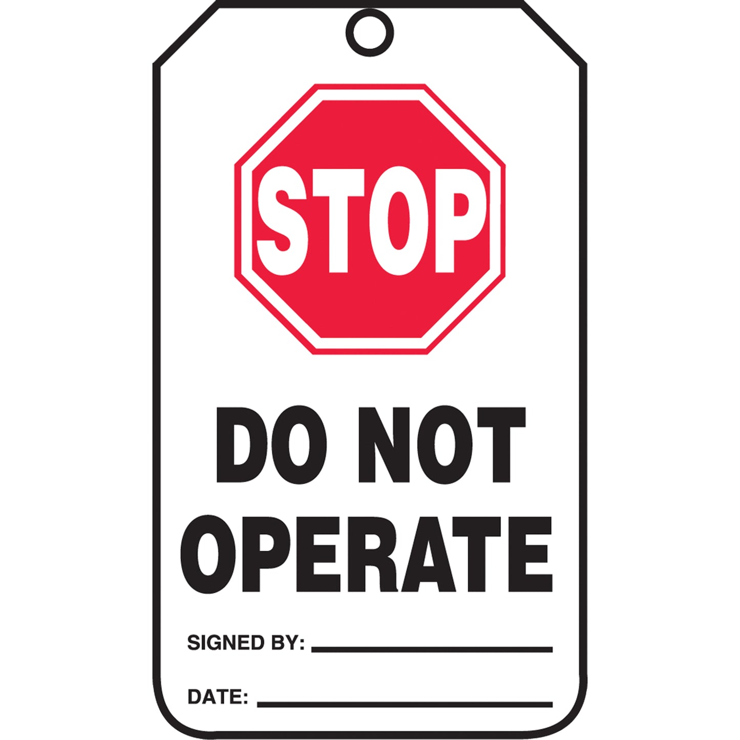 Accuform Signs Safety Tags, Plastic, 3-1/8" W x 5-7/8" H, English