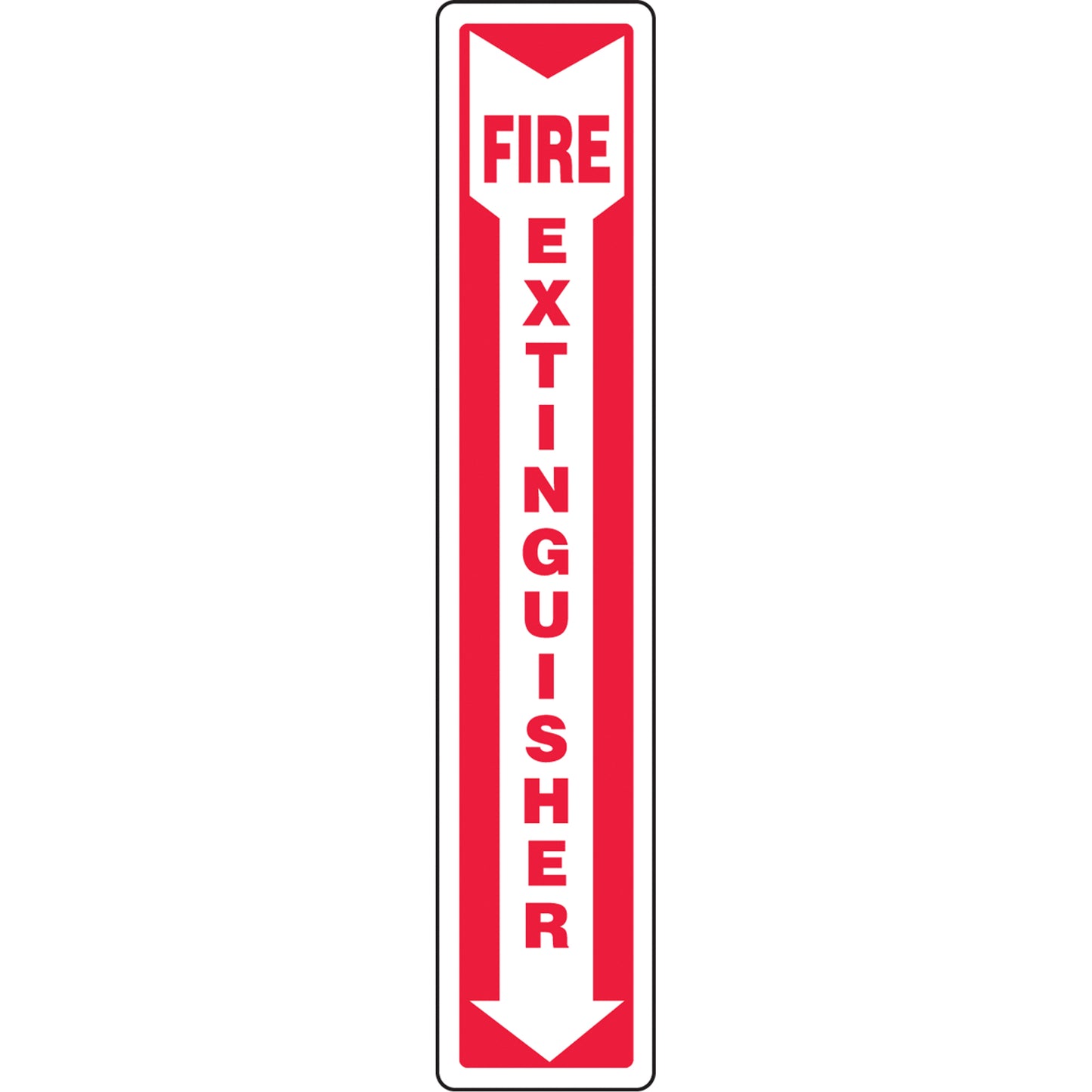 Accuform Signs "Fire Extinguisher" Sign, 12" x 4", Aluminum, English with Pictogram