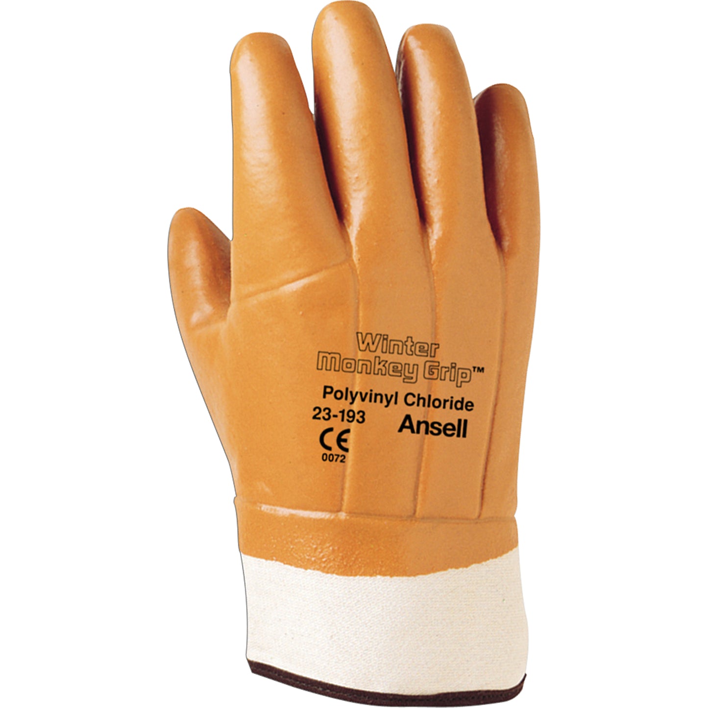 Ansell Winter Monkey Grip® 23-193 Gloves, 10/X-Large, PVC Coating, PVC Shell