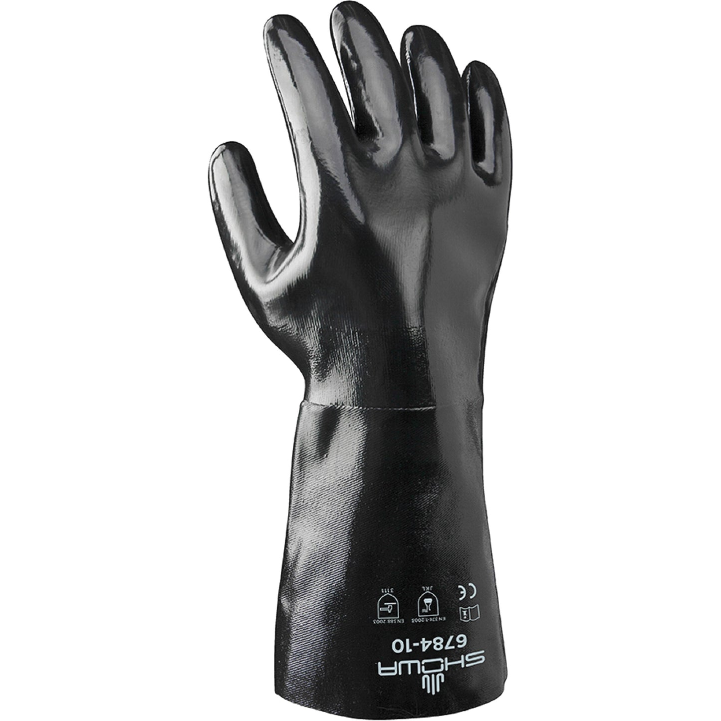 Showa Premium Grade Gloves, 14" L, Neoprene, Cotton Inner Lining, 68-mil