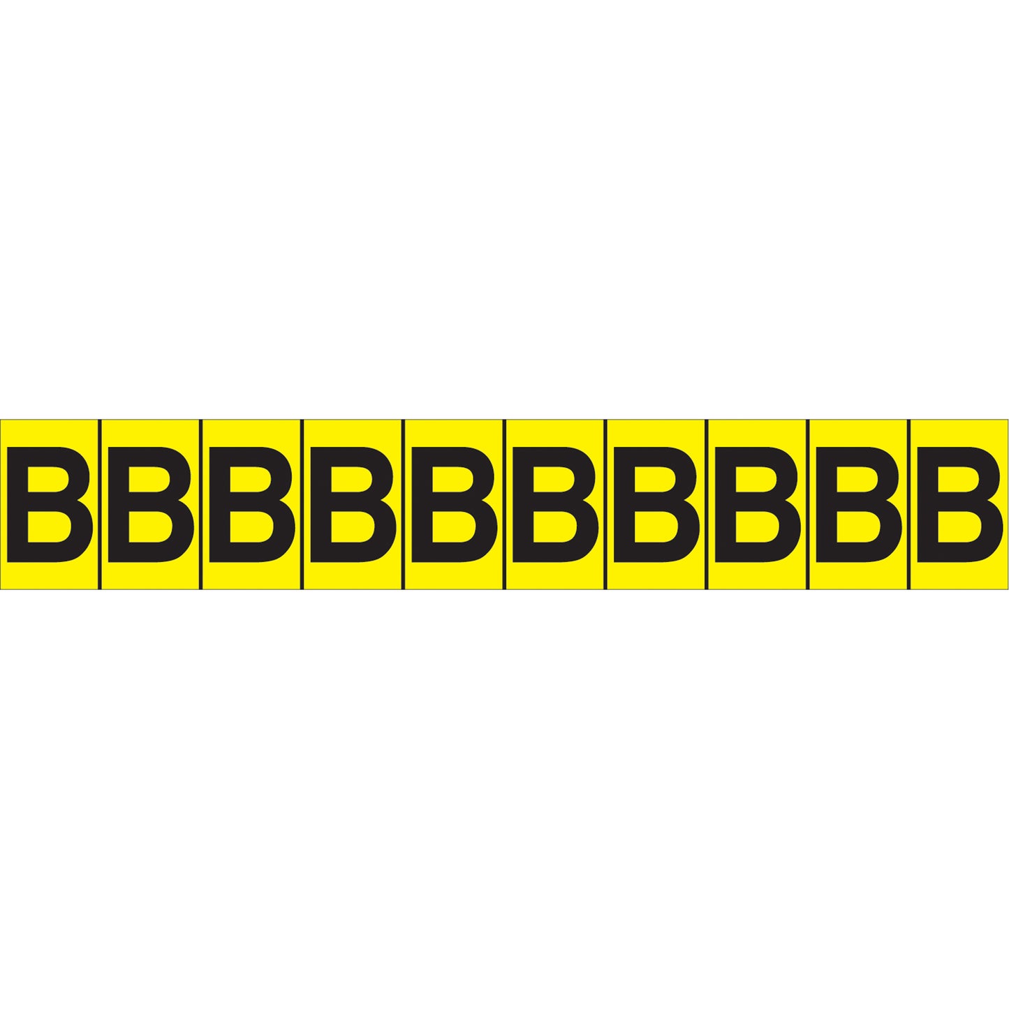 Accuform Signs Individual Adhesive Letter Markers, B, 1" H, Black on Yellow