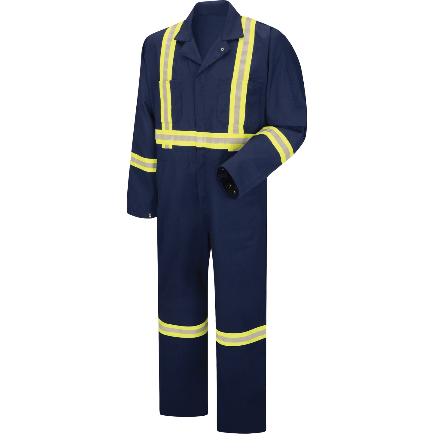 Red Kap Enhanced Visibility Coveralls, Men's, Navy Blue, Size 42