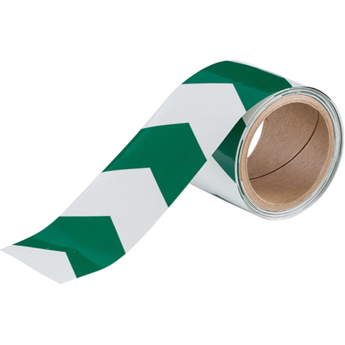 Brady Glow-in-the-Dark V-Style Arrow Tape, 3" x 15', Polyester, Green