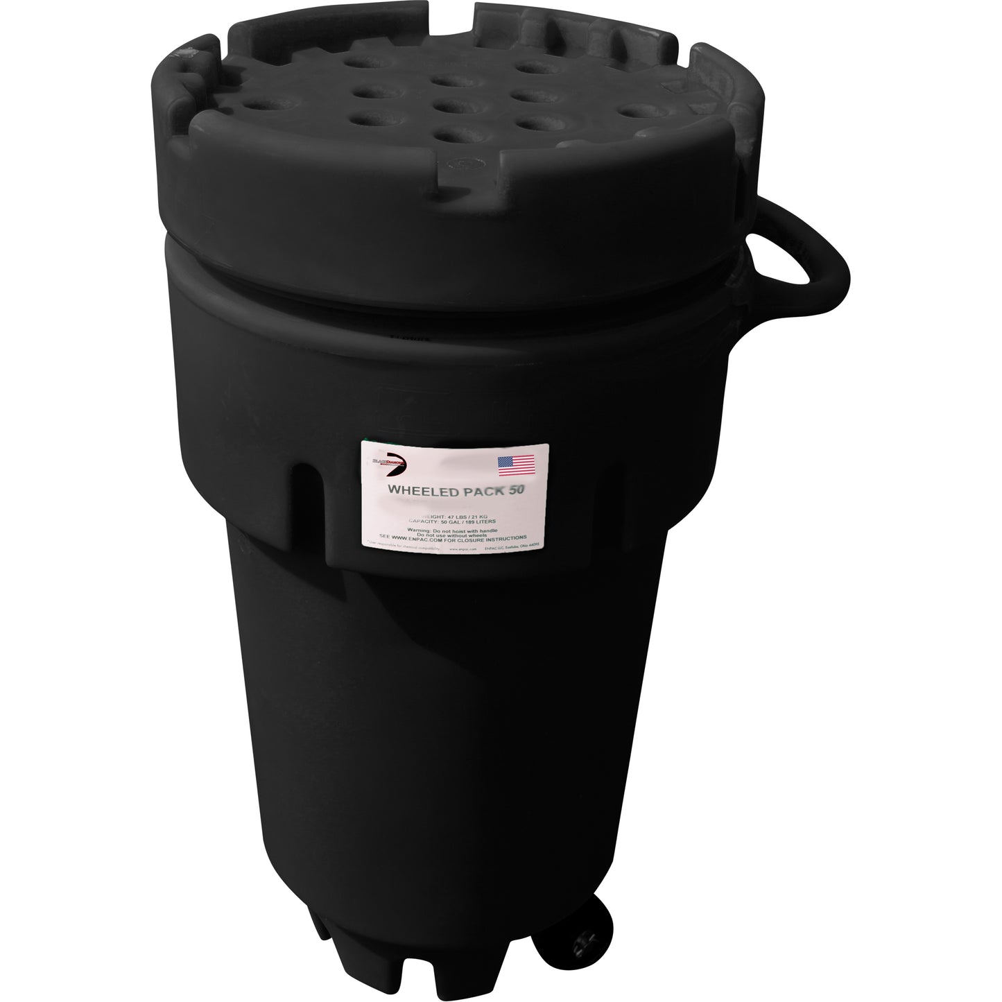 Black Diamond Wheeled Poly-Spillpaks, 50 US gal., Mobile
