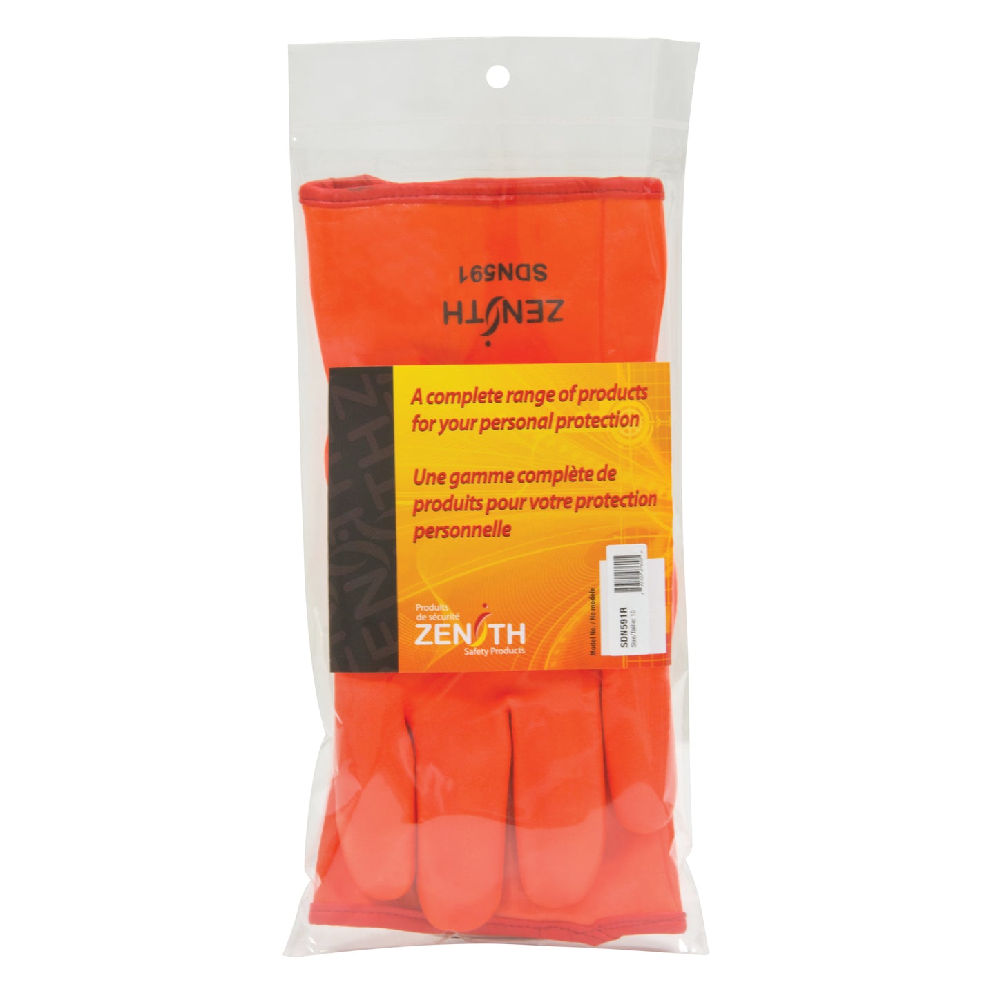 Zenith Safety Products Winter-Lined Chemical-Resistant Gloves, Size 9, 12" L, PVC, Foam Fleece Inner Lining, Heavy Weight