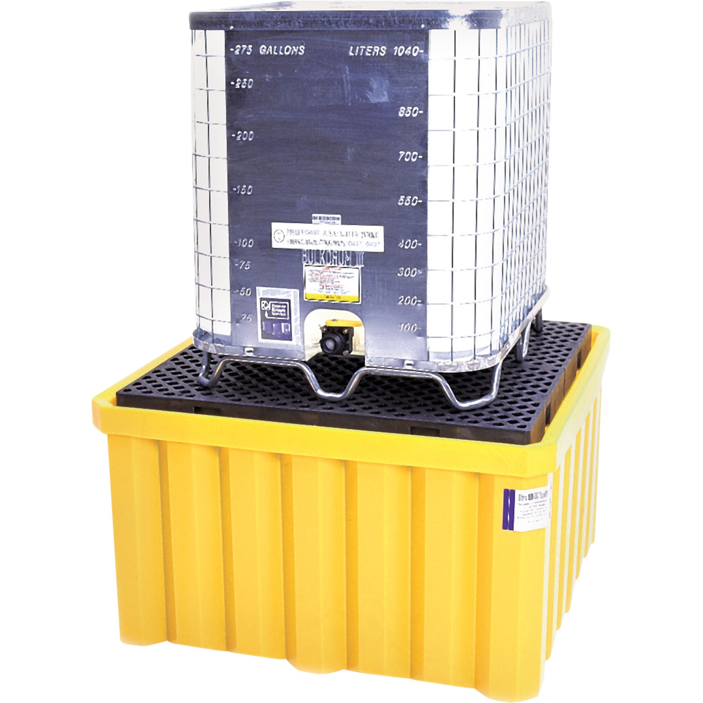 Ultratech Ultra-IBC Spill Pallet® with Drain, 400 US gal. Spill Capacity, 58.75" x 58.75" x 33"