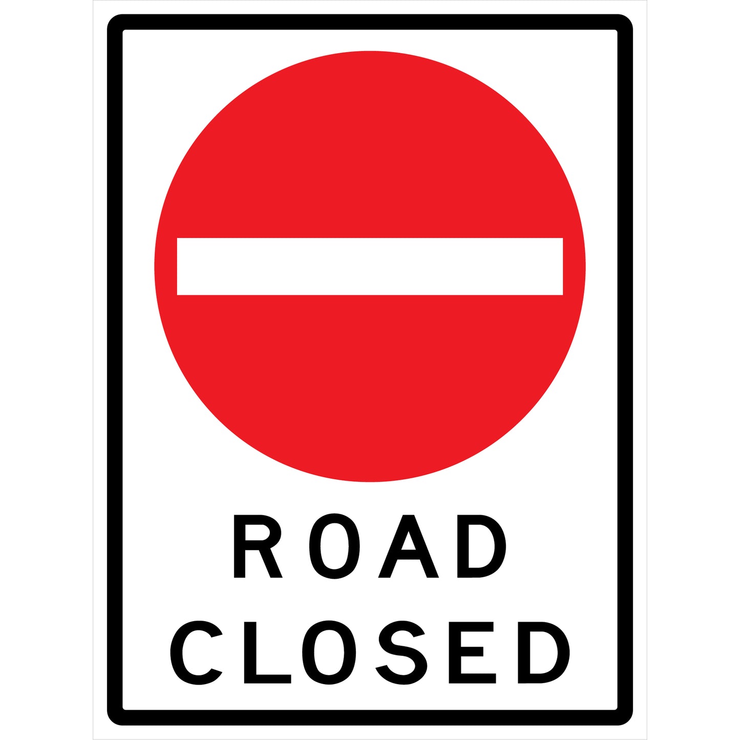 CCI Canada "Road Closed" Roll-Up Traffic Sign, 36" x 48", Vinyl, English with Pictogram