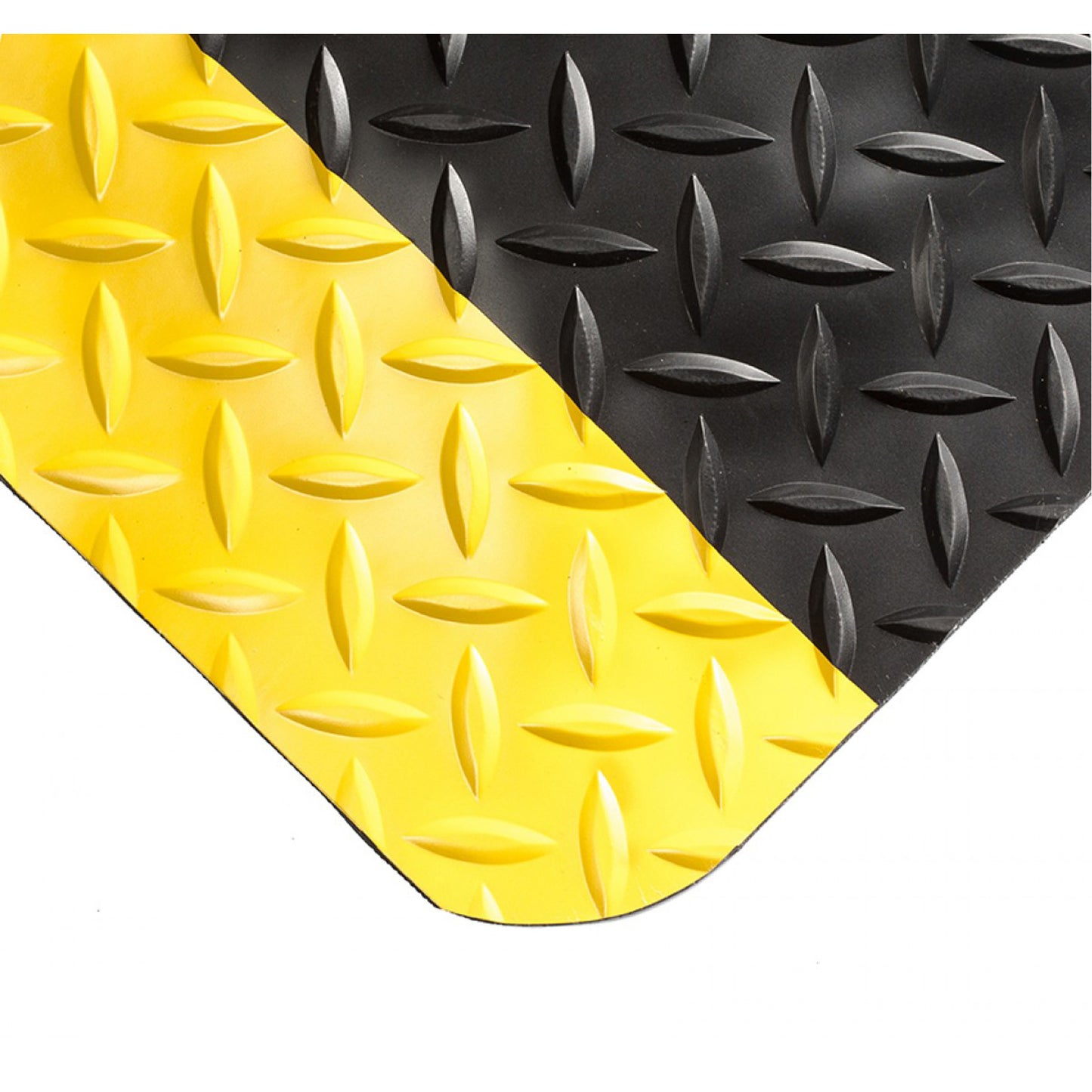 Wearwell SpongeCote® Mats No.415, Diamond, 6' x 10' x 9/16", Black/Yellow, PVC Sponge
