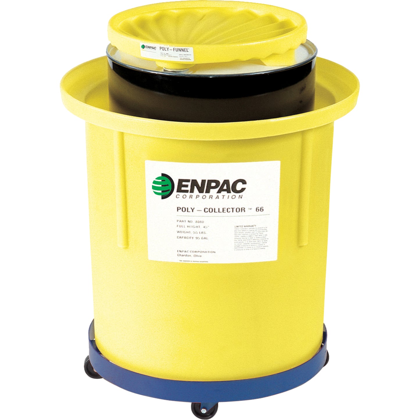 Enpac Poly-Collector™ 110 with Poly Drum, 31.75" dia. x 49" H, 103 US gal. Spill Cap.
