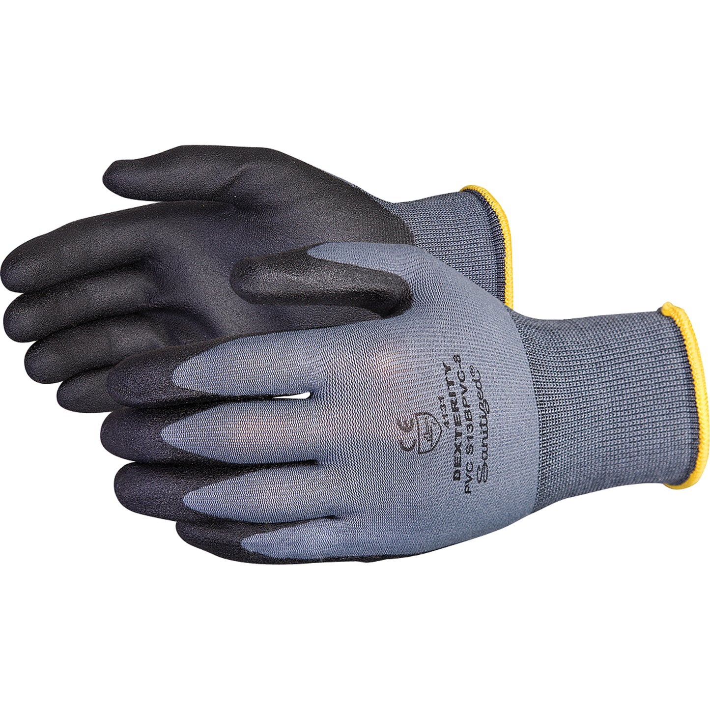 Superior Glove Works Ltd. Dexterity® Coated Gloves, 7/Small, Foam PVC Coating, 13 Gauge, Nylon Shell
