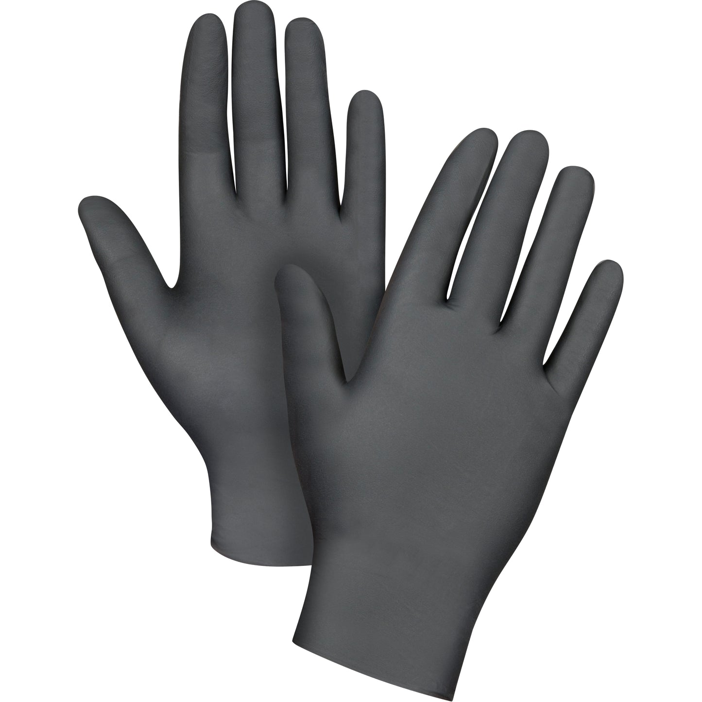 Zenith Safety Products Puncture-Resistant Medical-Grade Disposable Gloves, Large, Nitrile, 5-mil, Powder-Free, Black, Class 2