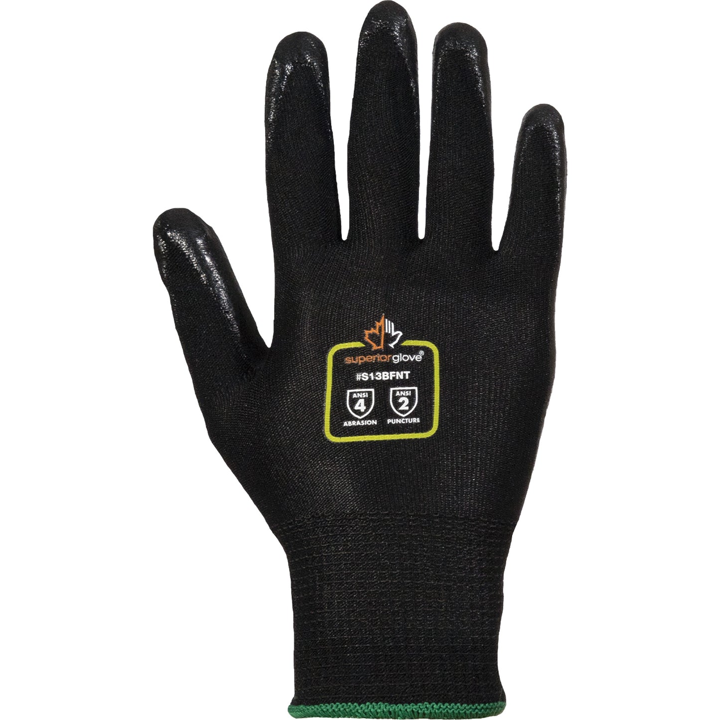 Superior Glove Works Ltd. Dexterity® NT Dipped Work Gloves, Size Small/7, 13 Gauge, Foam Nitrile Coated, Nylon Shell, ANSI/ISEA 105 Level 2