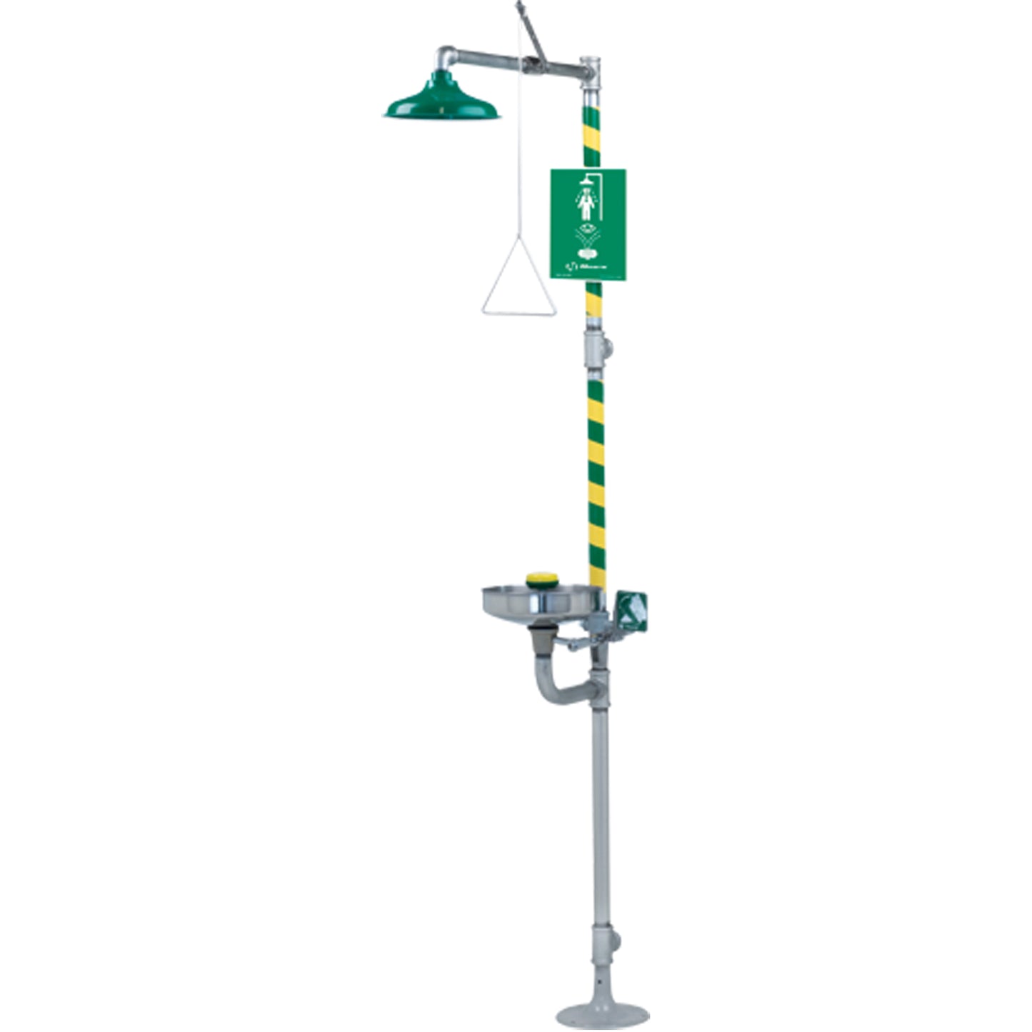 Haws Combination Emergency Shower and Eye/Face Wash Stations, Ceiling-Mount