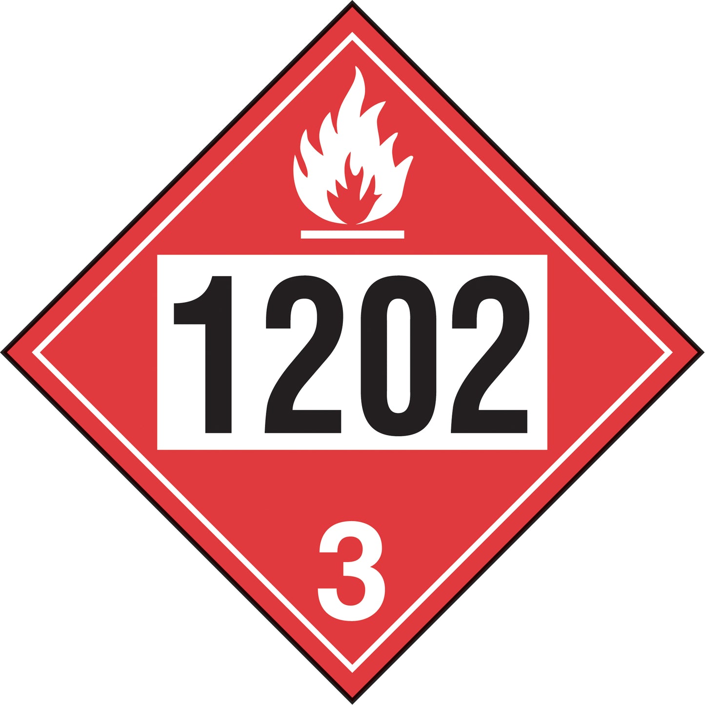 Incom Top Tape & Label Diesel Fuel & Fuel Oil TDG Placard, Adhesive Vinyl