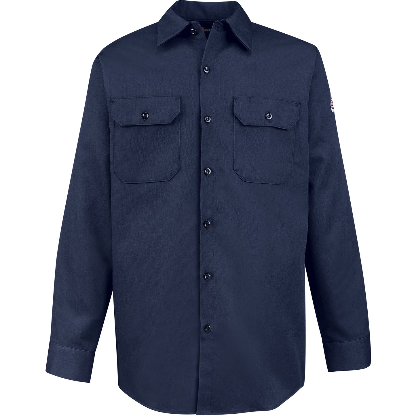Bulwark Flame-Resistant Work Shirts, Medium, Navy Blue