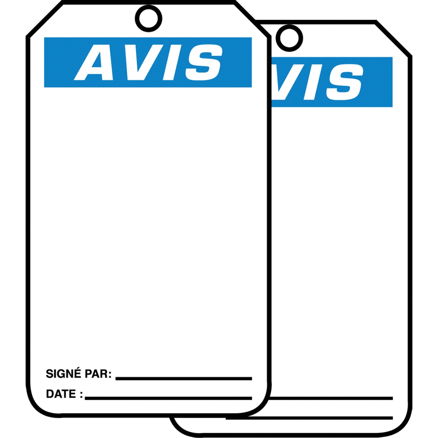 Accuform Signs Safety Tags, Plastic, 3-1/8" W x 5-7/8" H, French