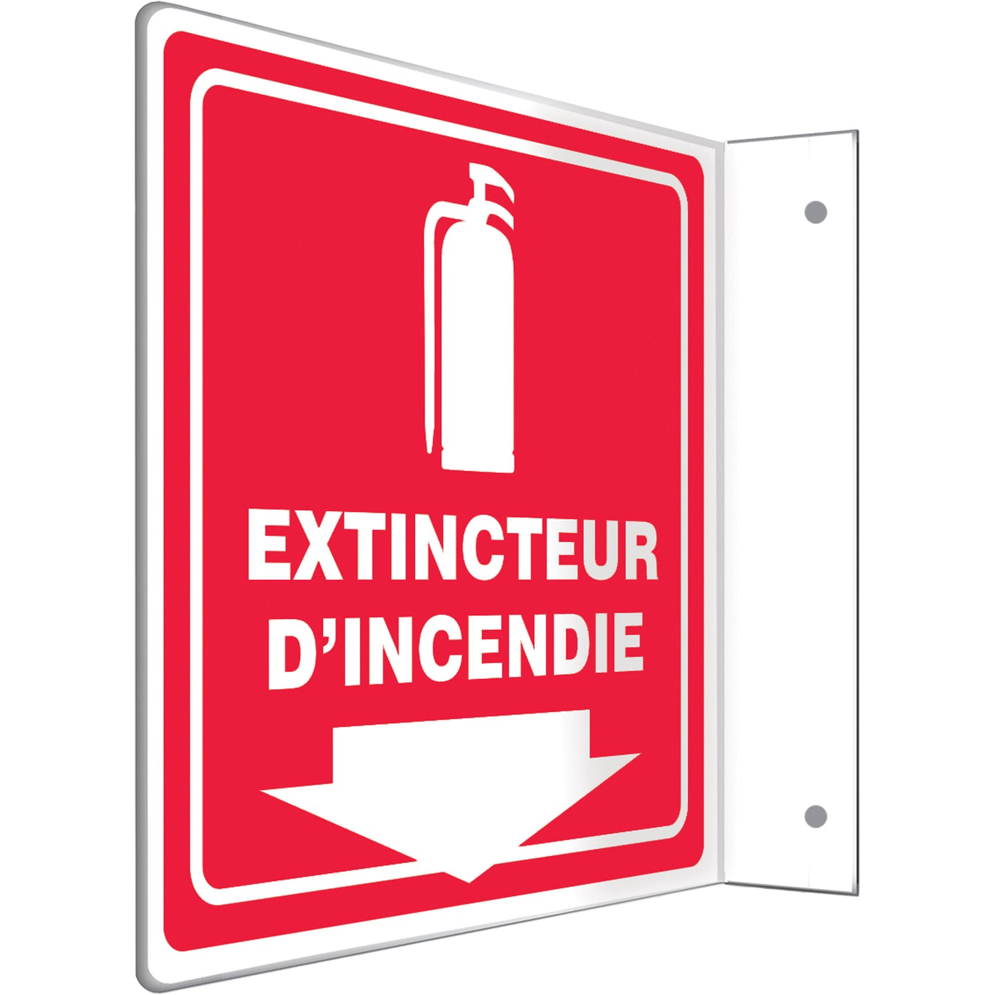 Accuform Signs "Extincteur d'incendie" Projection™ Sign, 8" x 8", Plastic, French with Pictogram