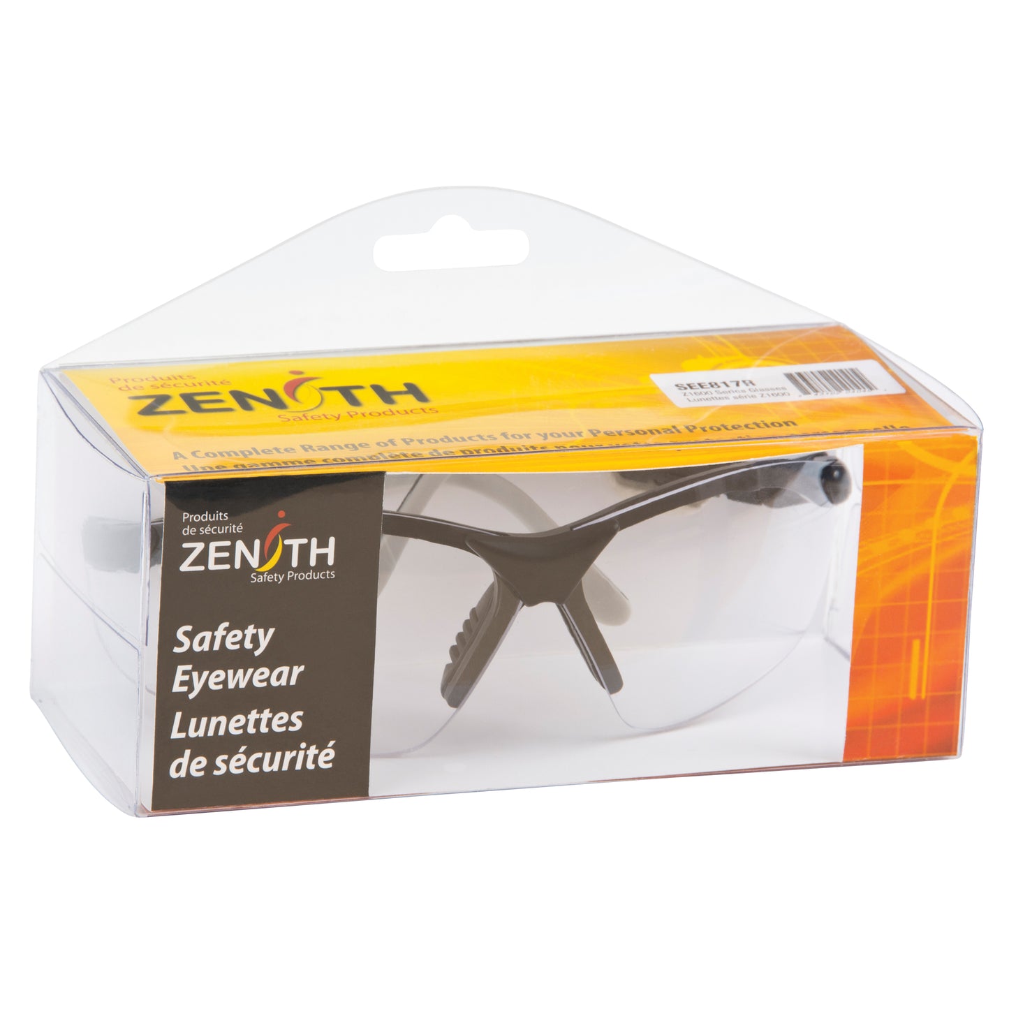 Zenith Safety Products Z1600 Safety Glasses, Clear Lens, Anti-Scratch, Meets/Exceeds CSA Z94.3