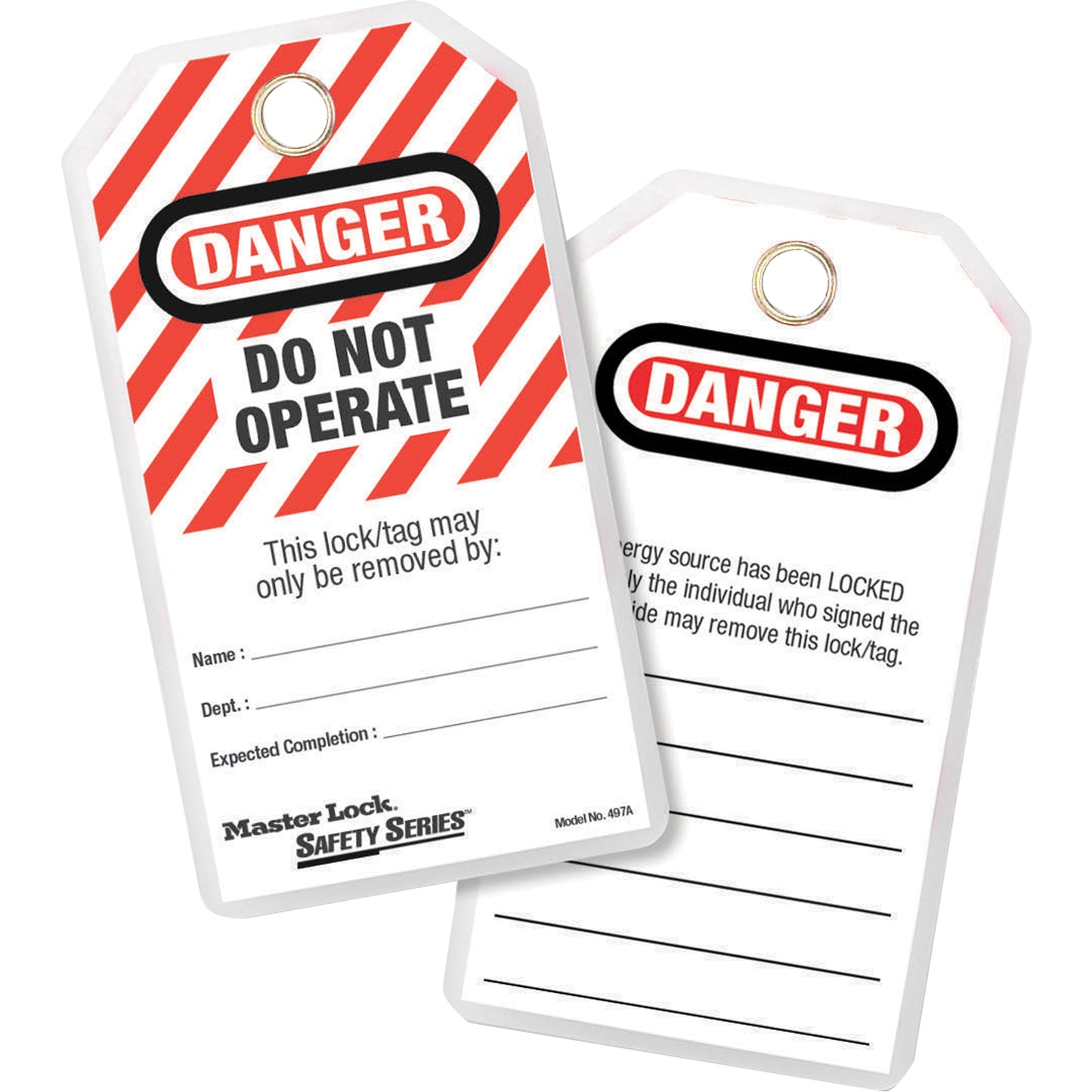 Master Lock Lockout Tags, Plastic, 3-1/8" W x 6-1/2" H, English