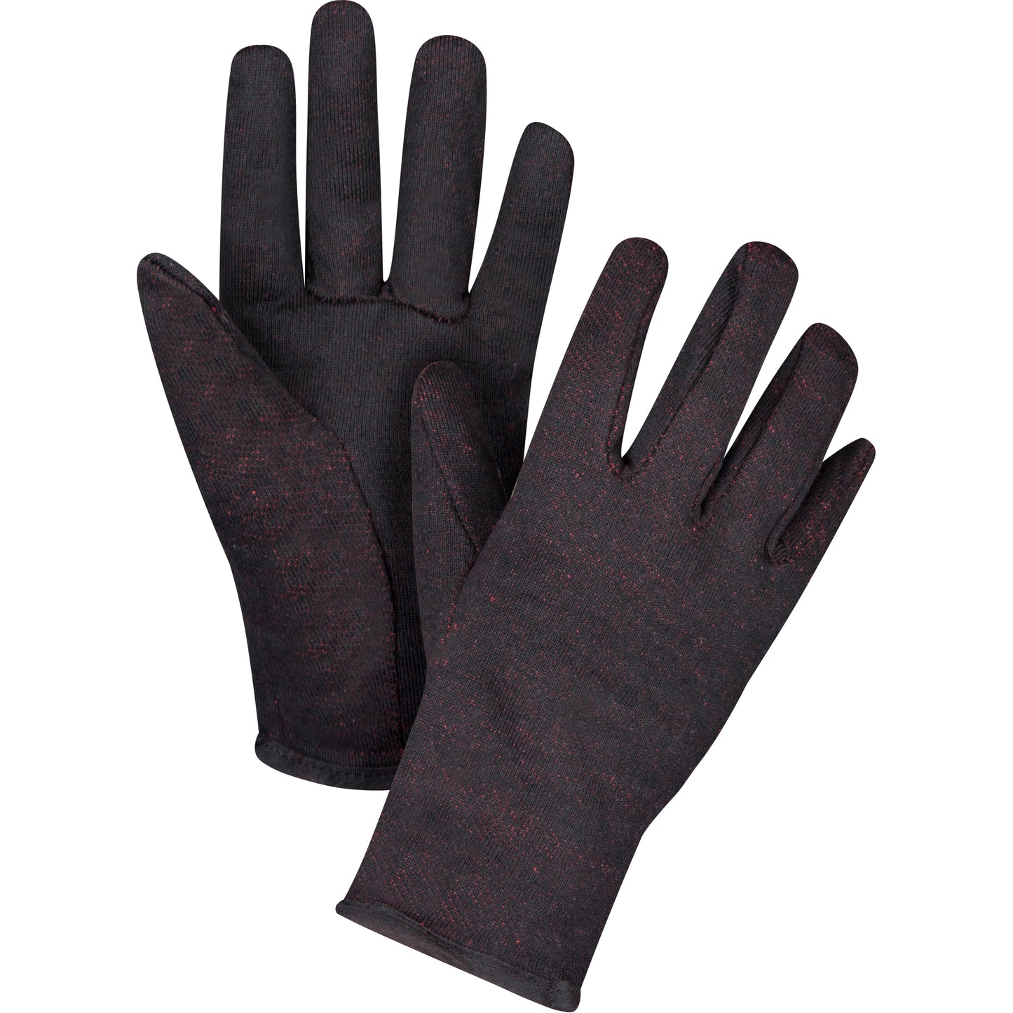 Zenith Safety Products Jersey Gloves, Large, Brown, Red Fleece, Slip-On