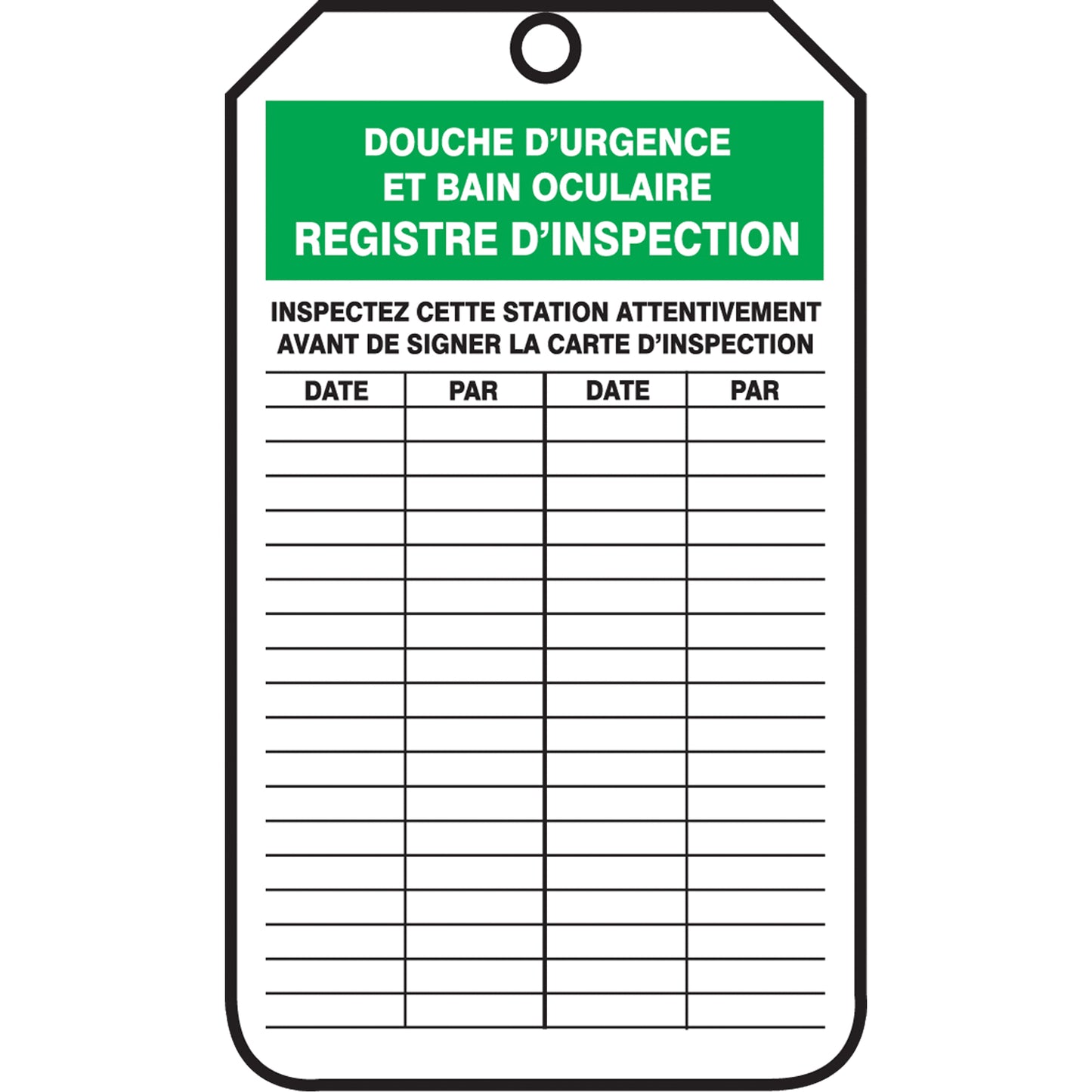 Accuform Signs Inspection Tags, Cardstock, 3-1/8" W x 5-7/8" H, French