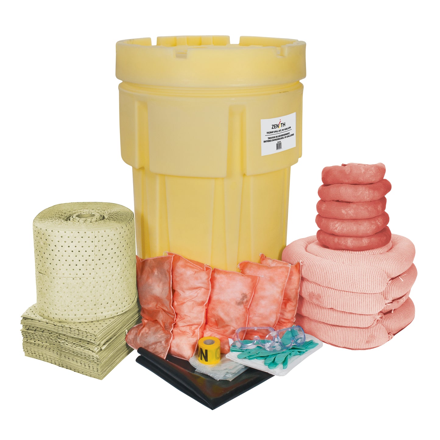 Zenith Safety Products Spill Kit, Hazmat, Overpack/Salvage Drum, 95 US gal. Absorbancy
