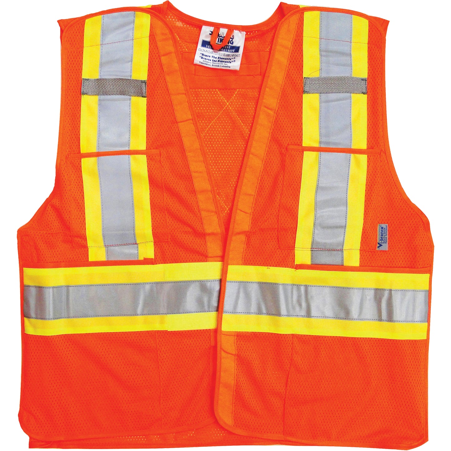 Viking Traffic Safety Vest, High Visibility Orange, 2X-Large/3X-Large, Polyester
