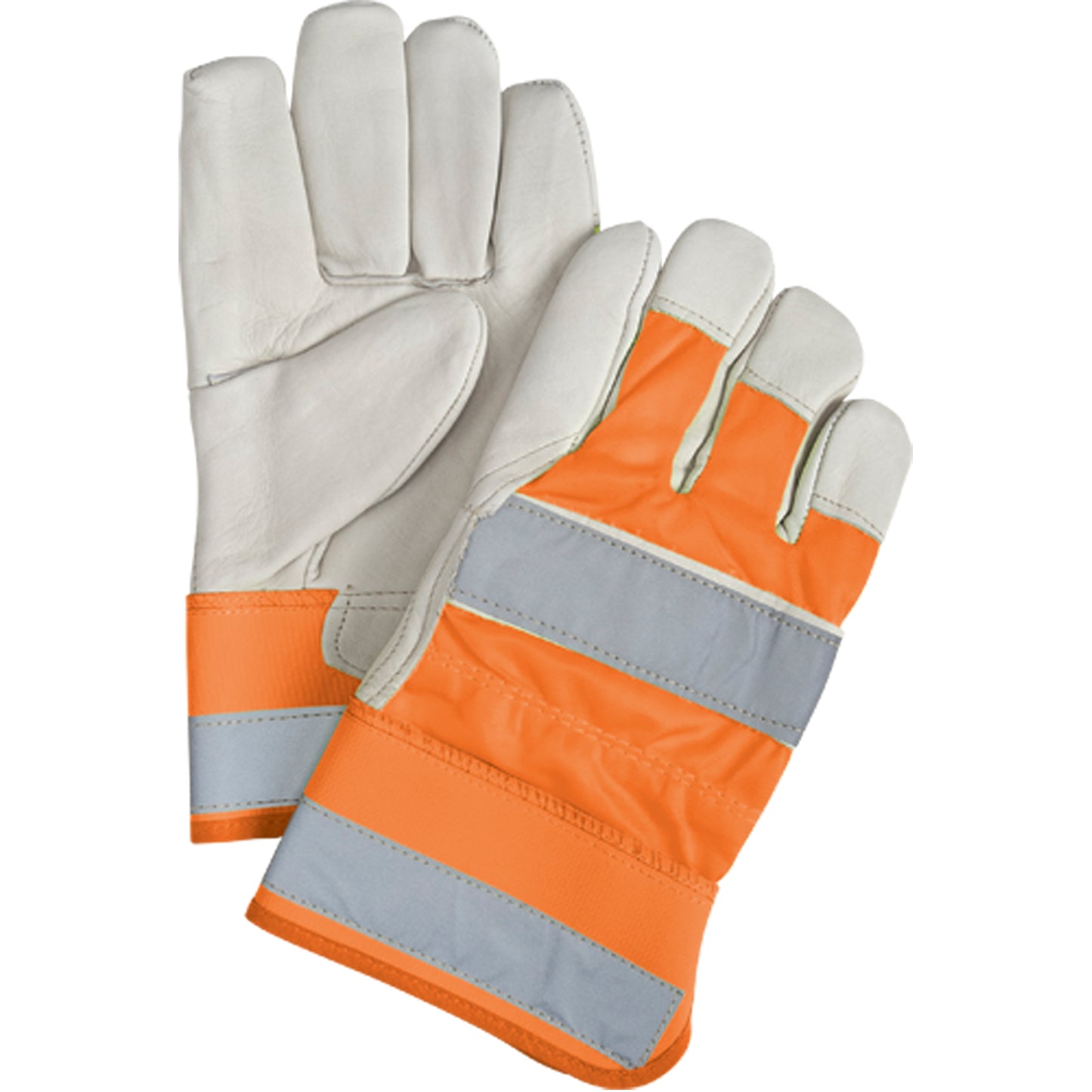 Zenith Safety Products Premium Quality High Visibility Fitters Gloves, Large, Grain Cowhide Palm, Cotton Inner Lining