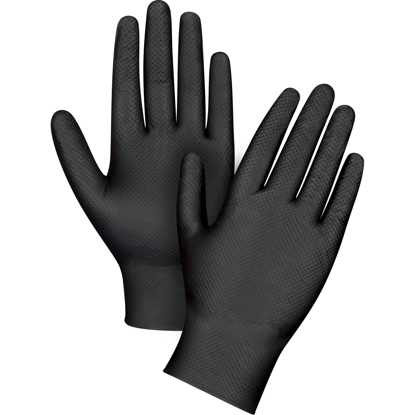 Zenith Safety Products Heavyweight Tactile Grip Examination Gloves, Medium, Nitrile, 8-mil, Powder-Free, Black