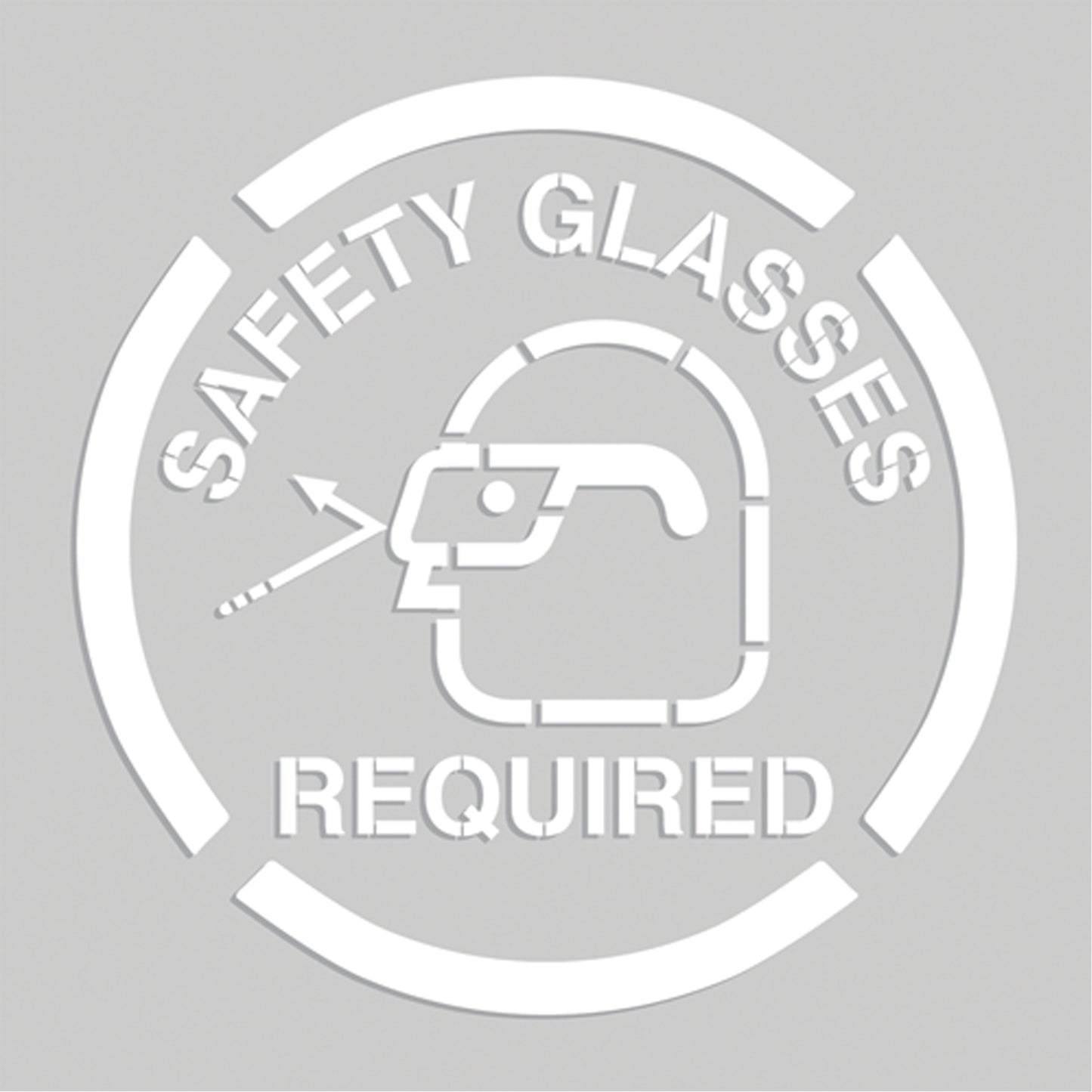 Accuform Signs Floor Marking Stencils - Safety Glasses Required, Pictogram, 20" x 20"