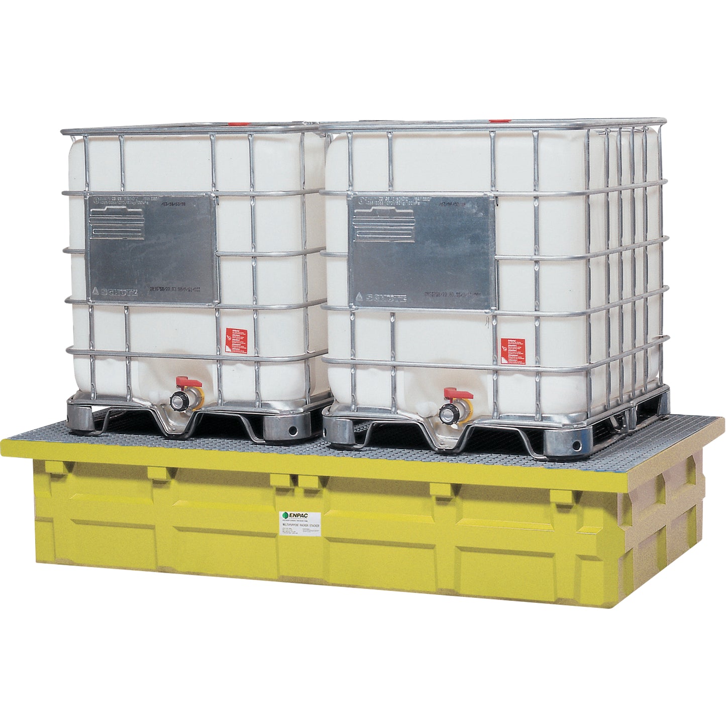 Enpac Double IBC Low-Top Without Drain, 385 US gal. Spill Capacity, 110" x 55" x 20"