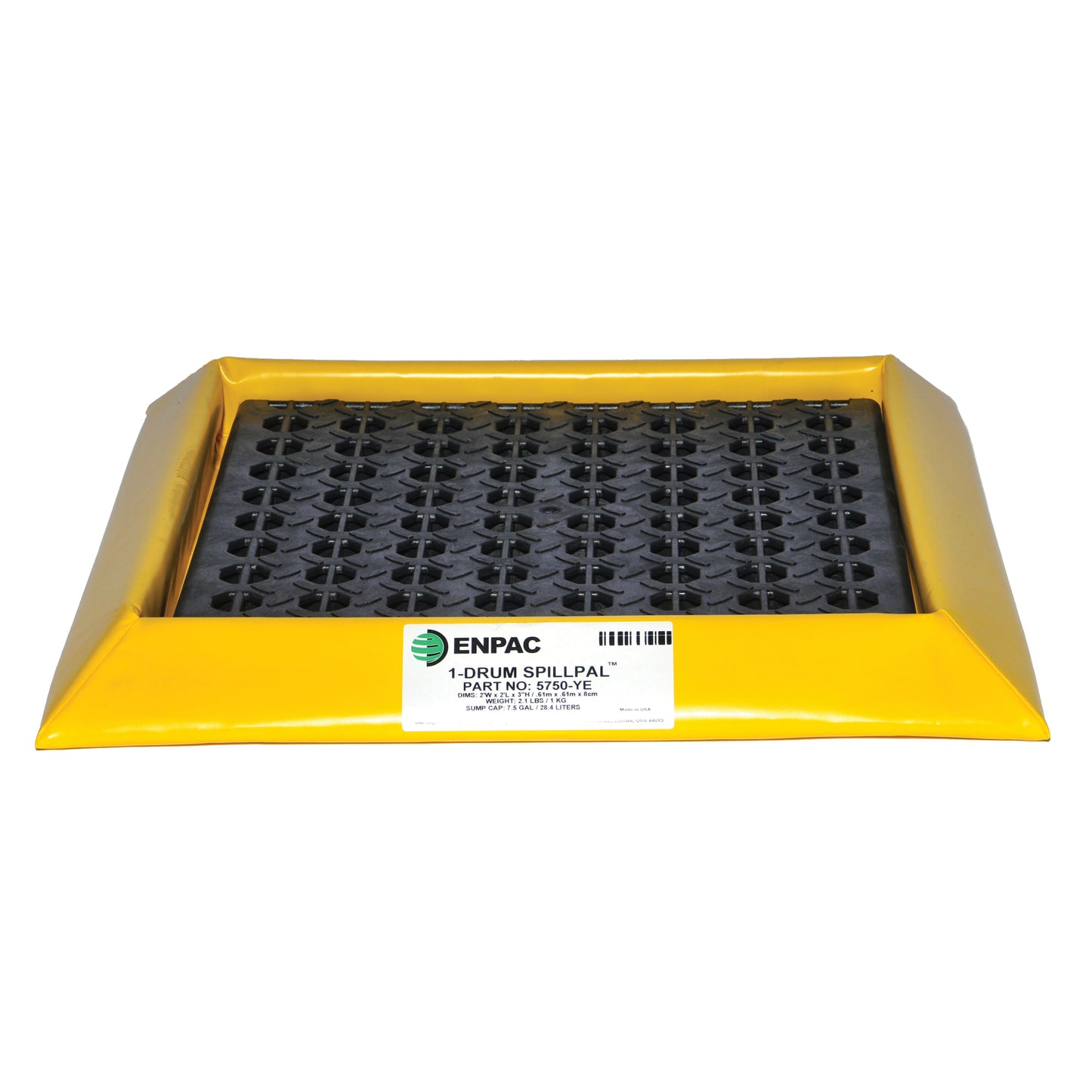 Enpac Spillpal™ Flexible Workstation With Grates, 10 US gal. Capacity, 2' W x 2' L x 3" H, Foam Wall