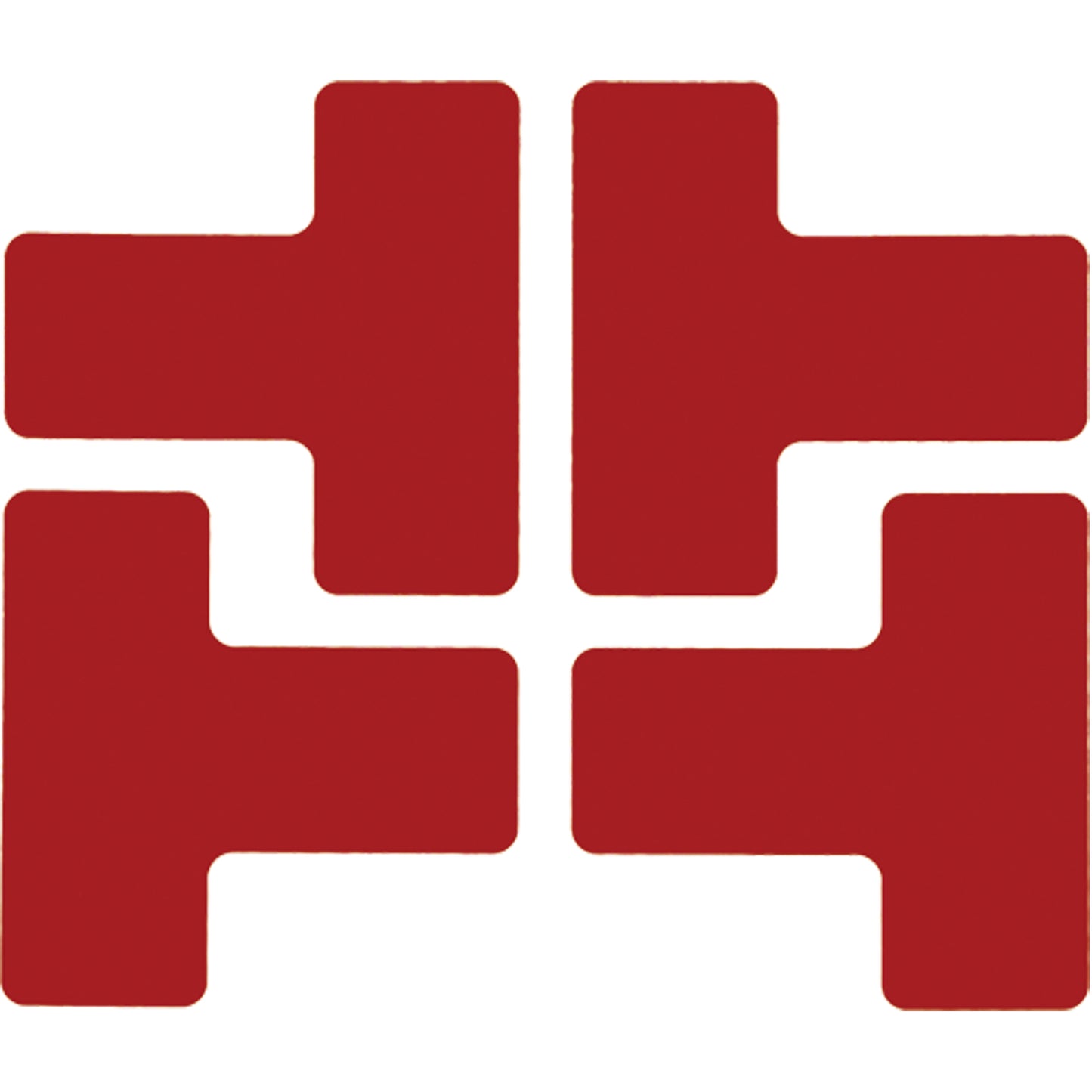 Brady Floor Corner Marks, T, 5" L x 2" W, Red, Polyester