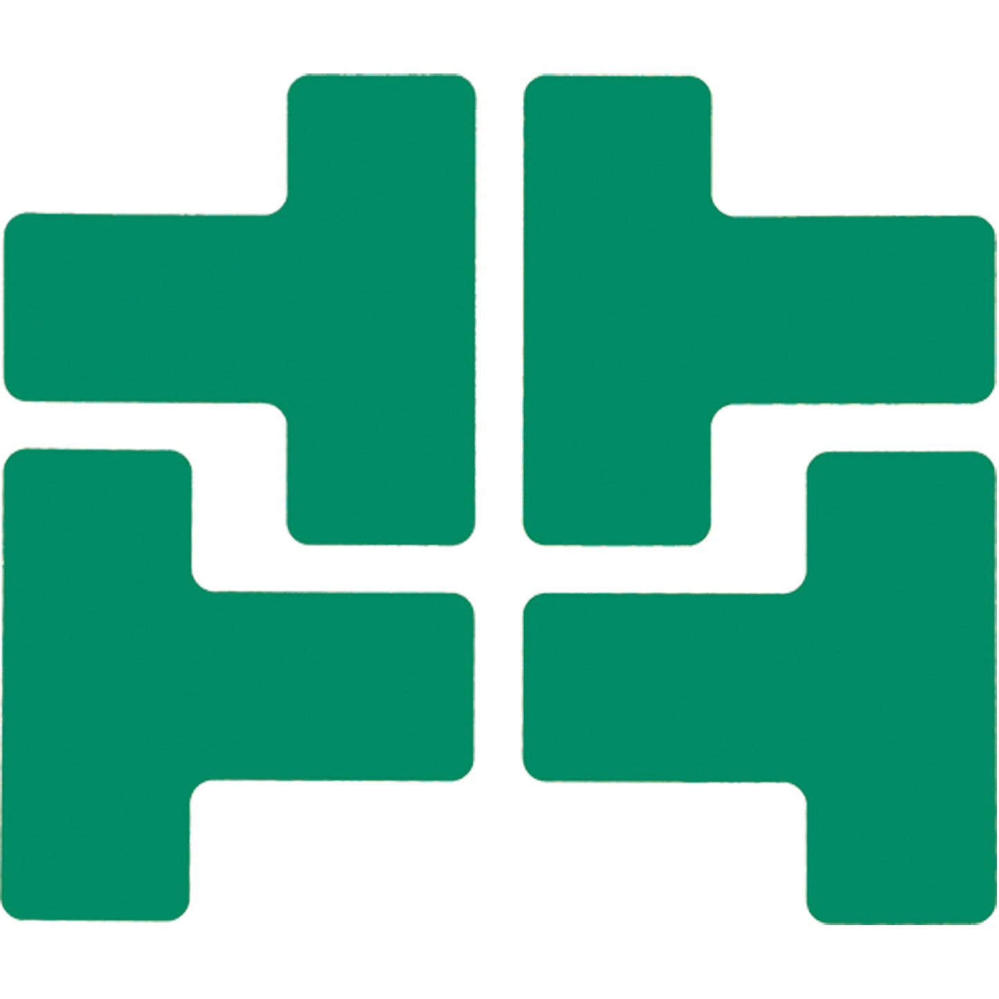 Brady Floor Corner Marks, T, 5" L x 2" W, Green, Polyester