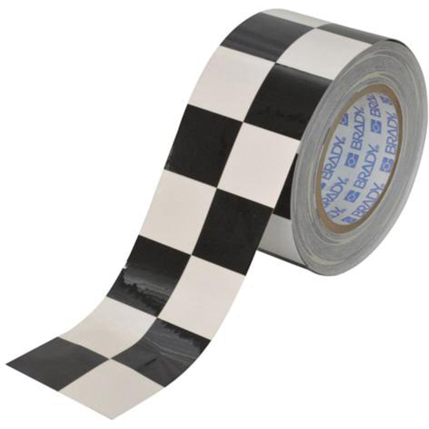 Brady Checkered ToughStripe® Floor Marking Tape, 3" x 100', Polyester, Black and White