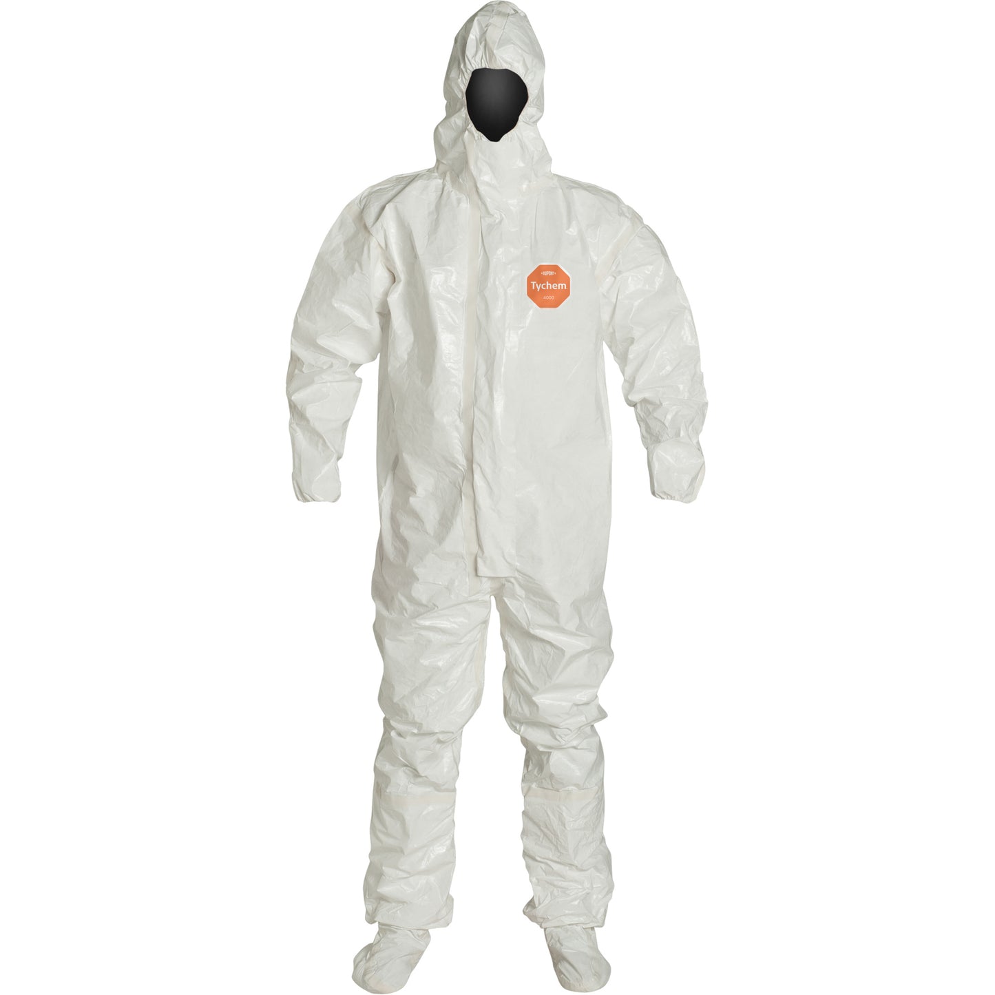 Dupont Personal Protection Hooded Coveralls, Tychem® 4000, Large, White