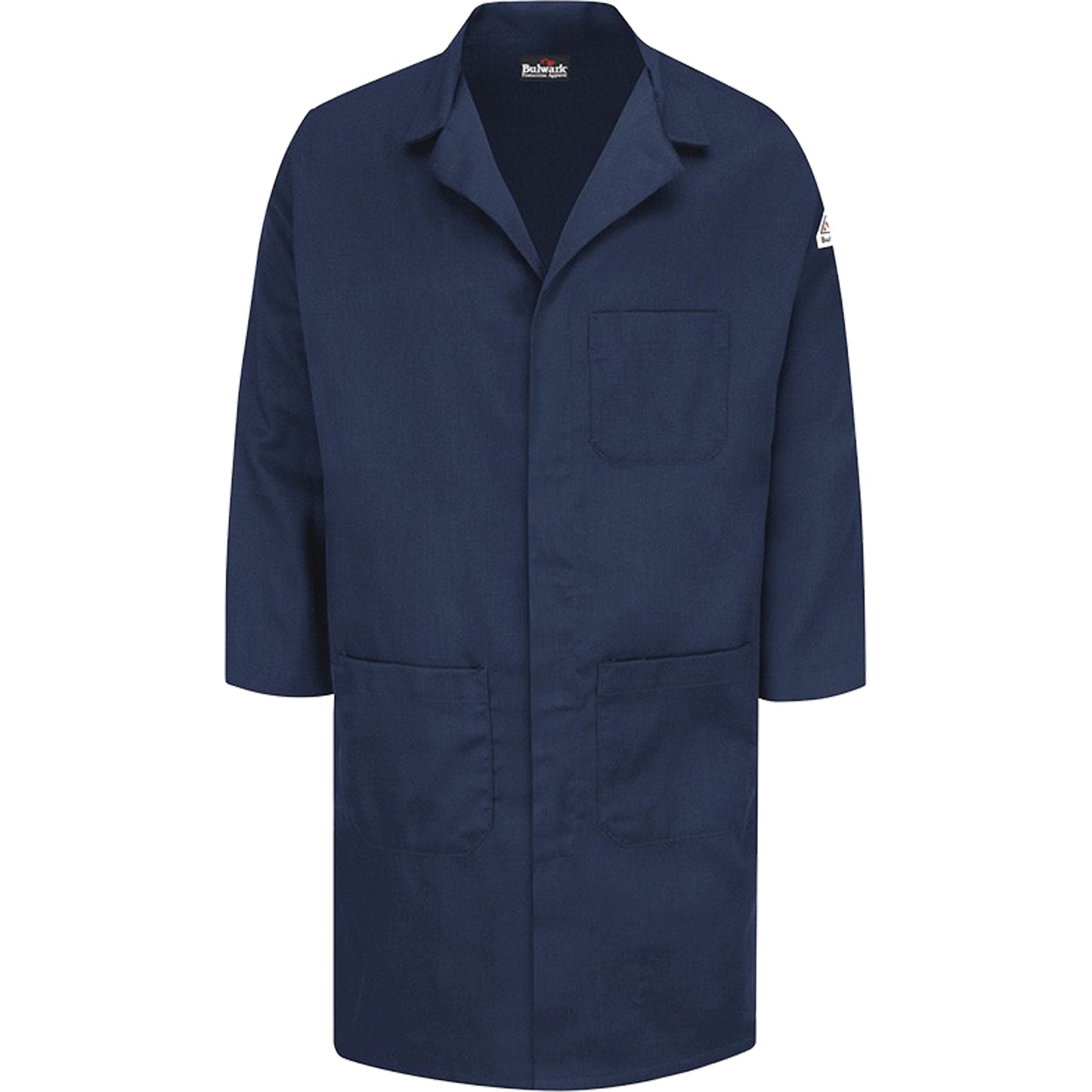 Bulwark Excel FR® ComforTouch® Lab Coat, Cotton, Medium, Navy Blue