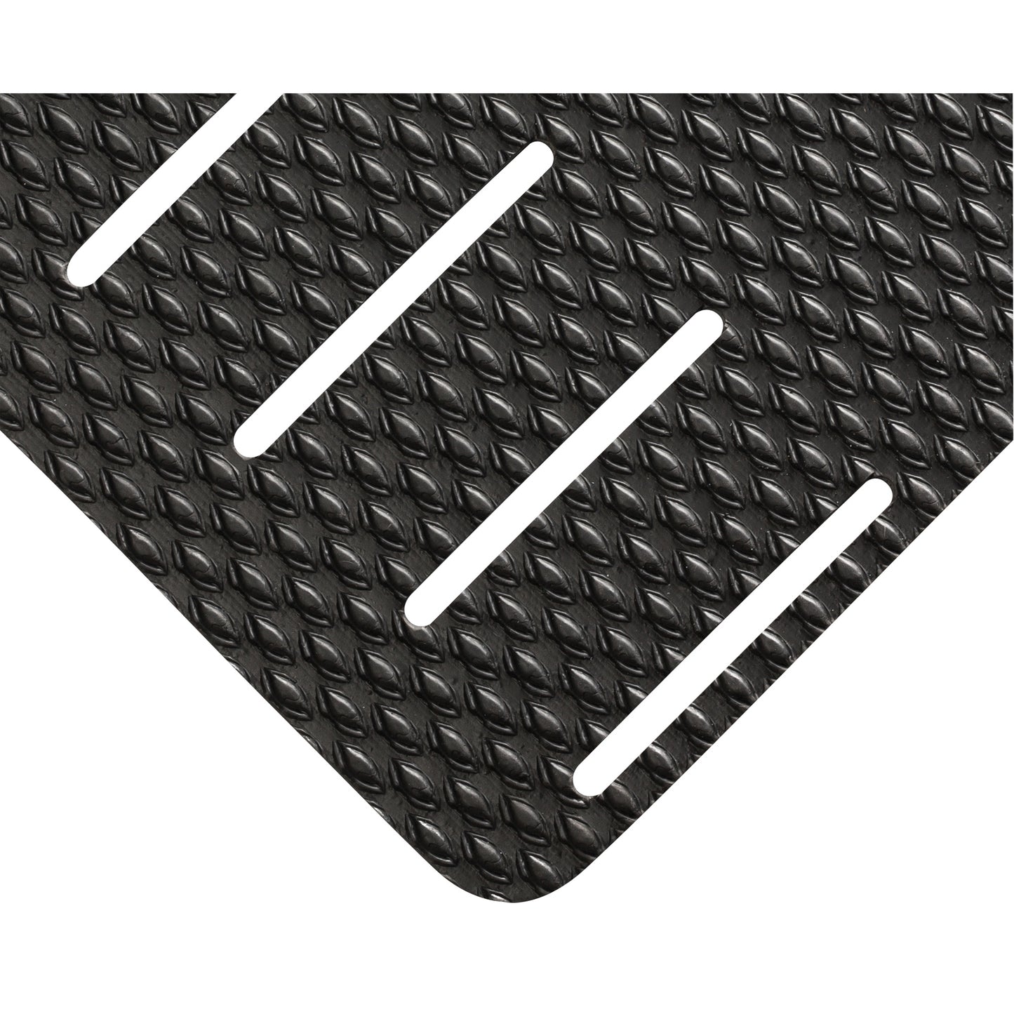 Wearwell Kushion Walk Mats No.475, Slotted, 2' x 10' x 3/8", Black, PVC