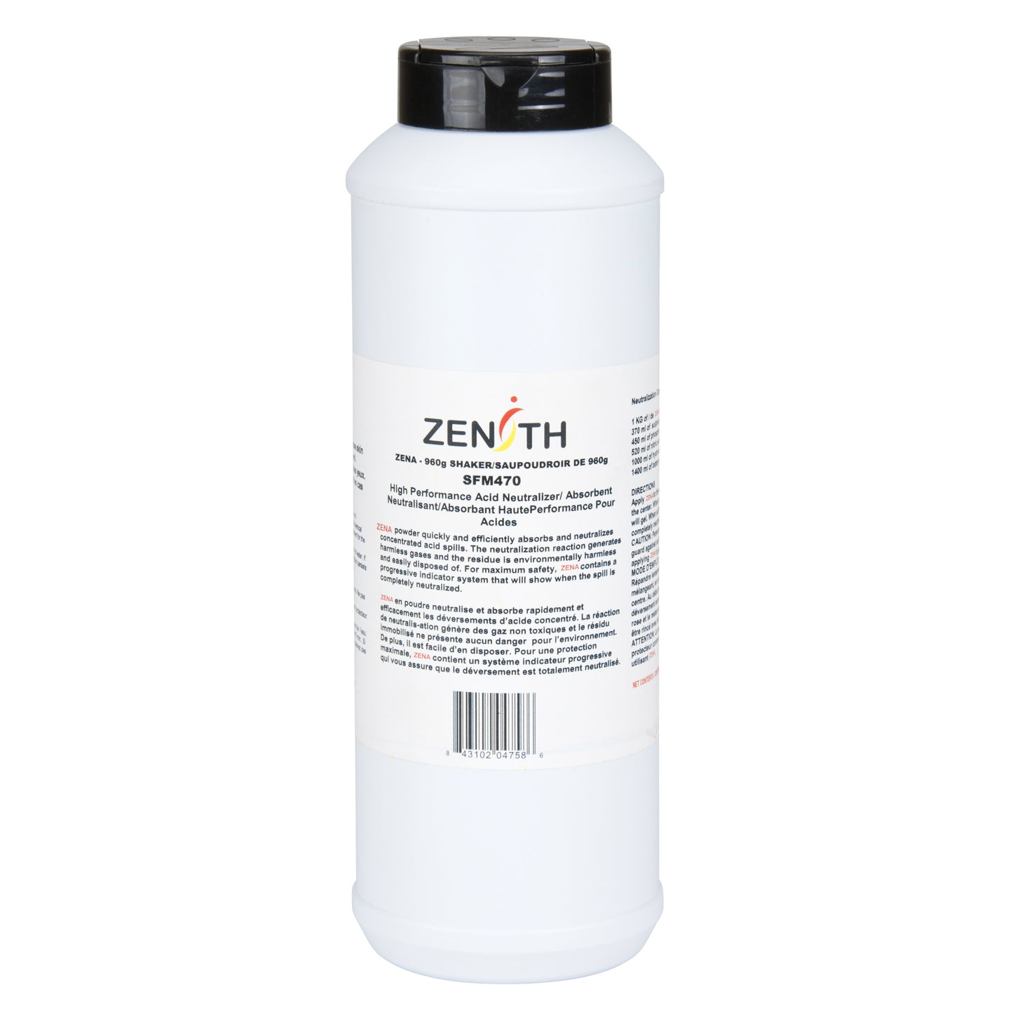 Zenith Safety Products Sorbent Neutraliser, Dry, 0.96 kg, Acid