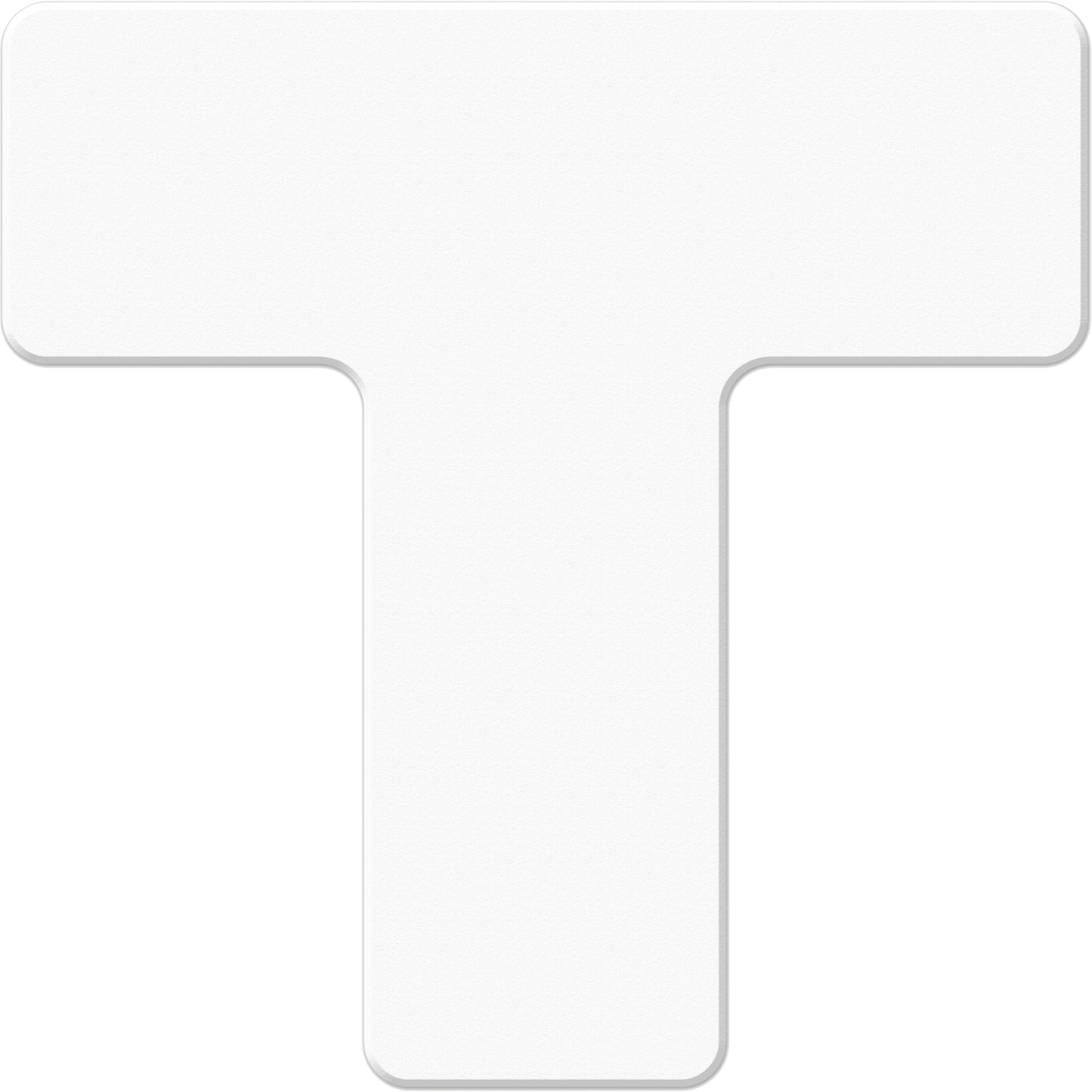 Incom Top Tape & Label Armor Stripe Lean/5S Markers, T, 6" L x 6" W, White, Plastic