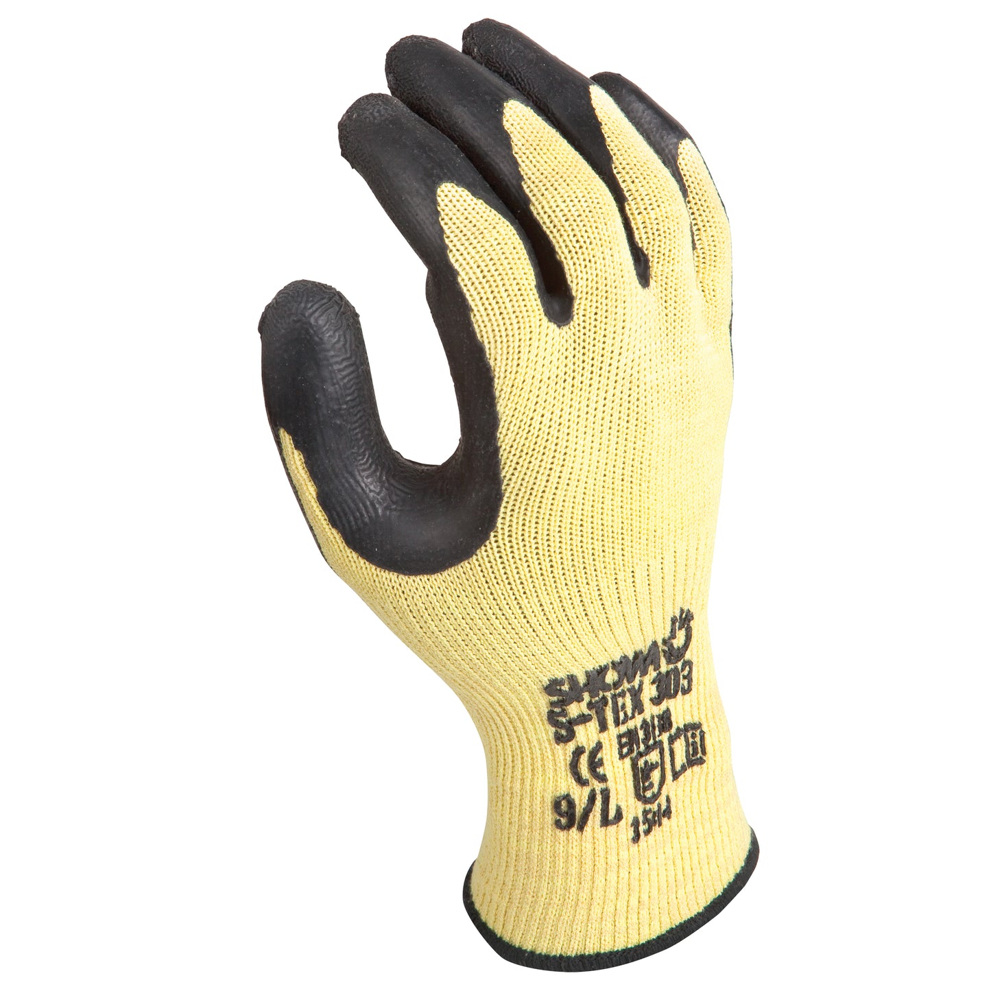 Showa S-TEX Cut Resistant Gloves, Size X-Large/10, Rubber Latex Coated, Stainless Steel Shell, ANSI/ISEA 105 Level 5/EN 388 Level F