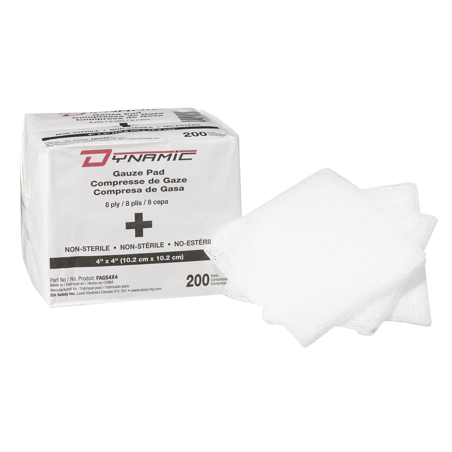 Protective Industrial Products Dynamic™ Gauze Sponge, Pad, 4" L x 4" W, Medical Device Class 1