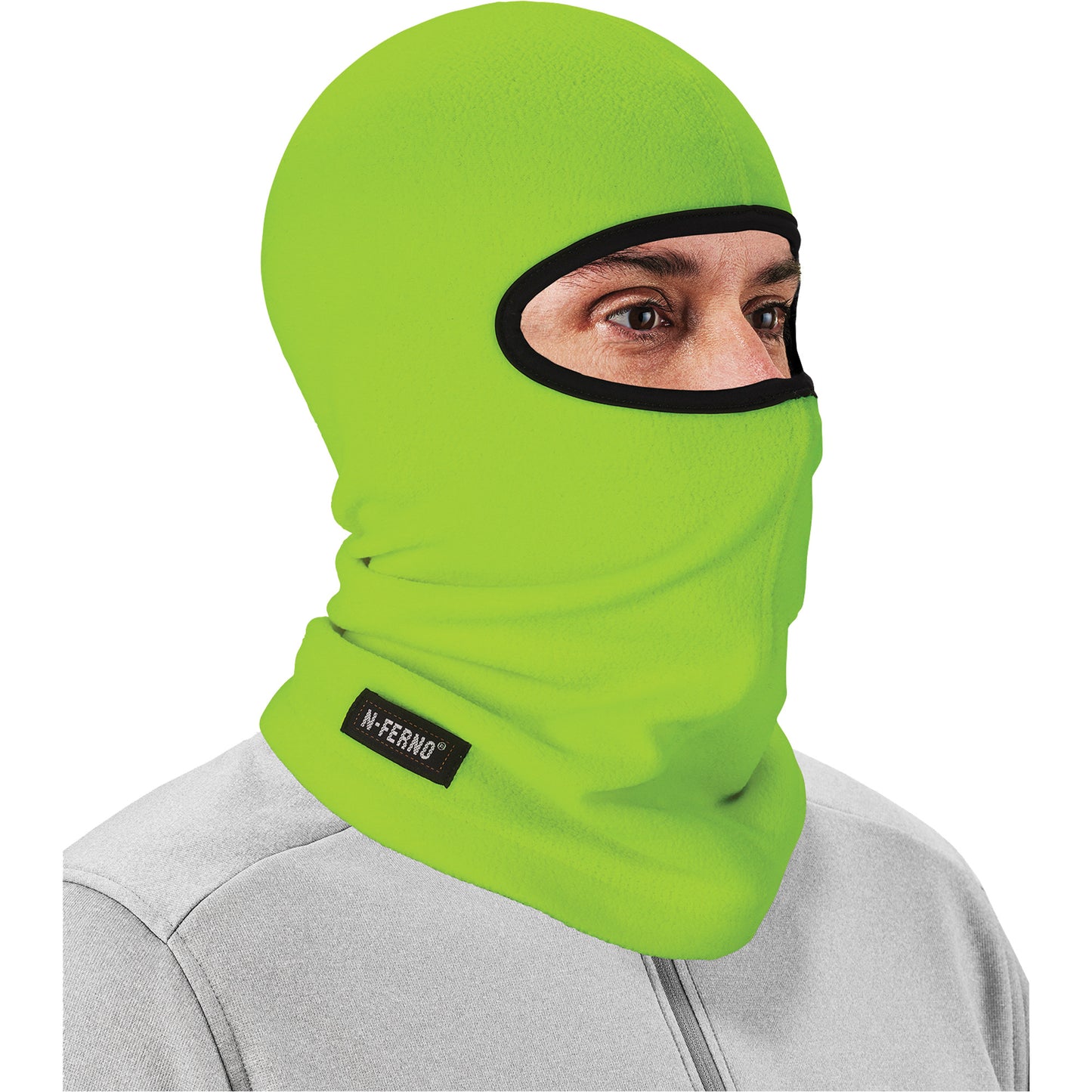 Ergodyne N-Ferno® 6821 Balaclava, Fleece, High-Visibility Lime Green