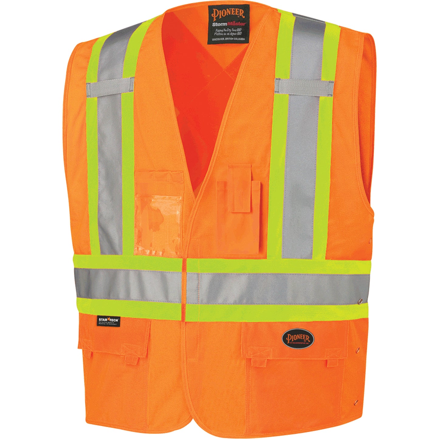 Pioneer 134 Safety Vest, High Visibility Orange, Medium/Small, Polyester