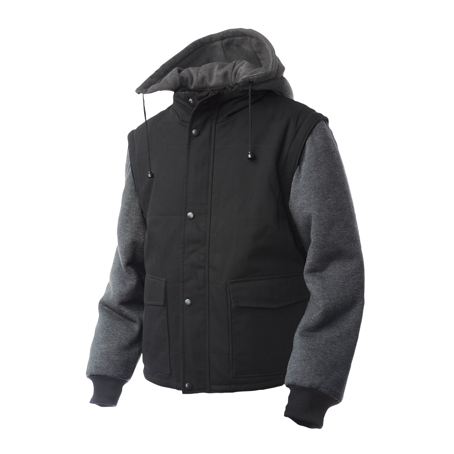 Tough Duck Zip-Off Sleeve Jacket, Men's, Medium, Black