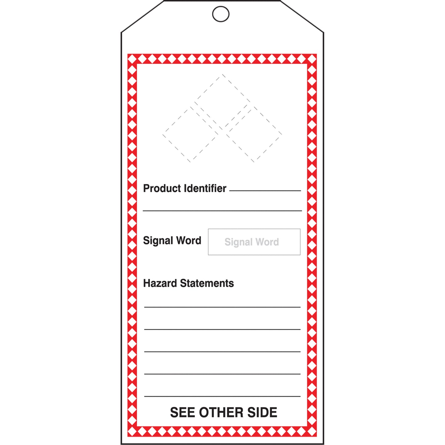 Accuform Signs GHS Jumbo Safety Tag, Cardstock, 3-7/8" W x 8-1/2" H, English