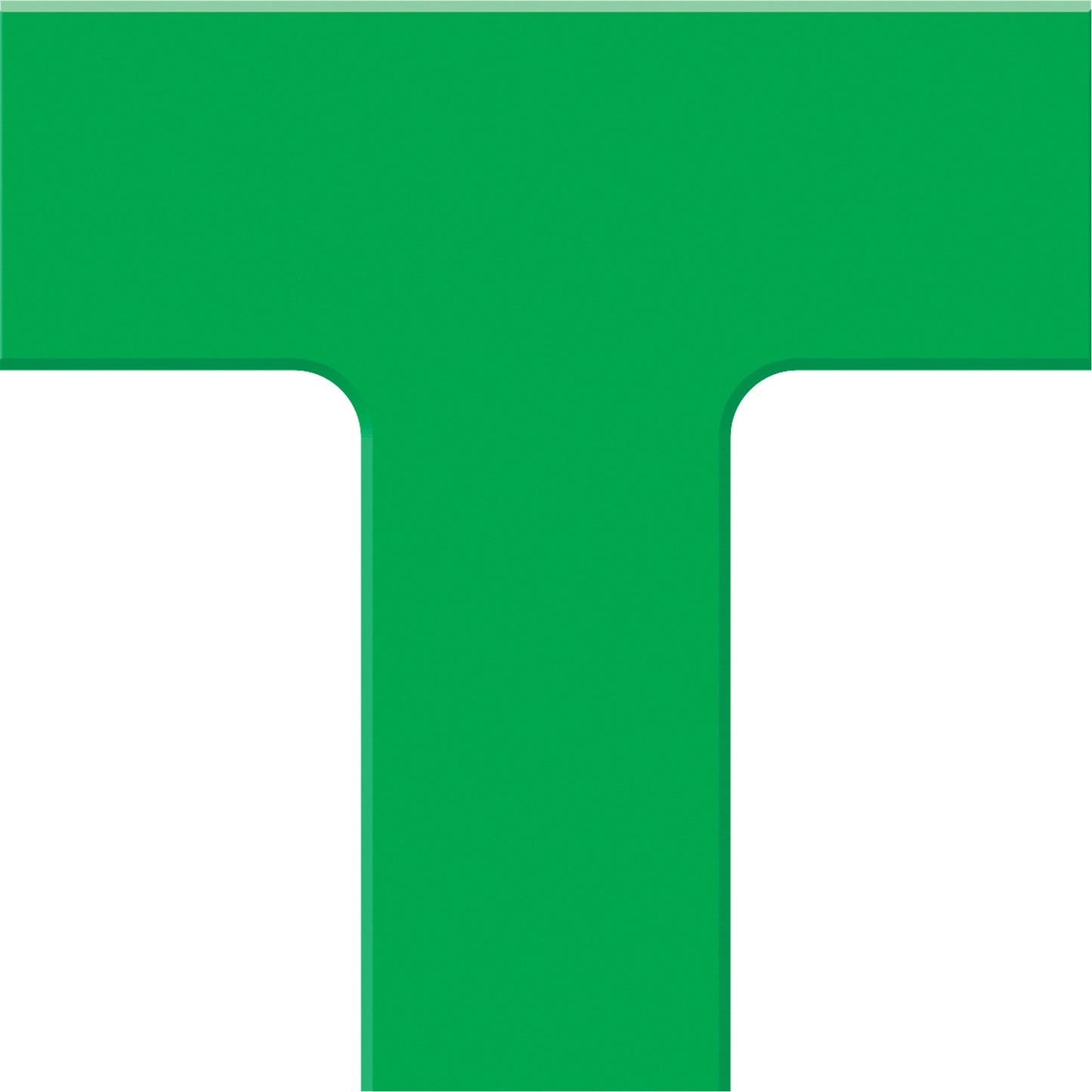Accuform Signs Tough-Mark™ Heavy-Duty Floor Marking, T, 6" L x 6" W, Green, Polyethylene