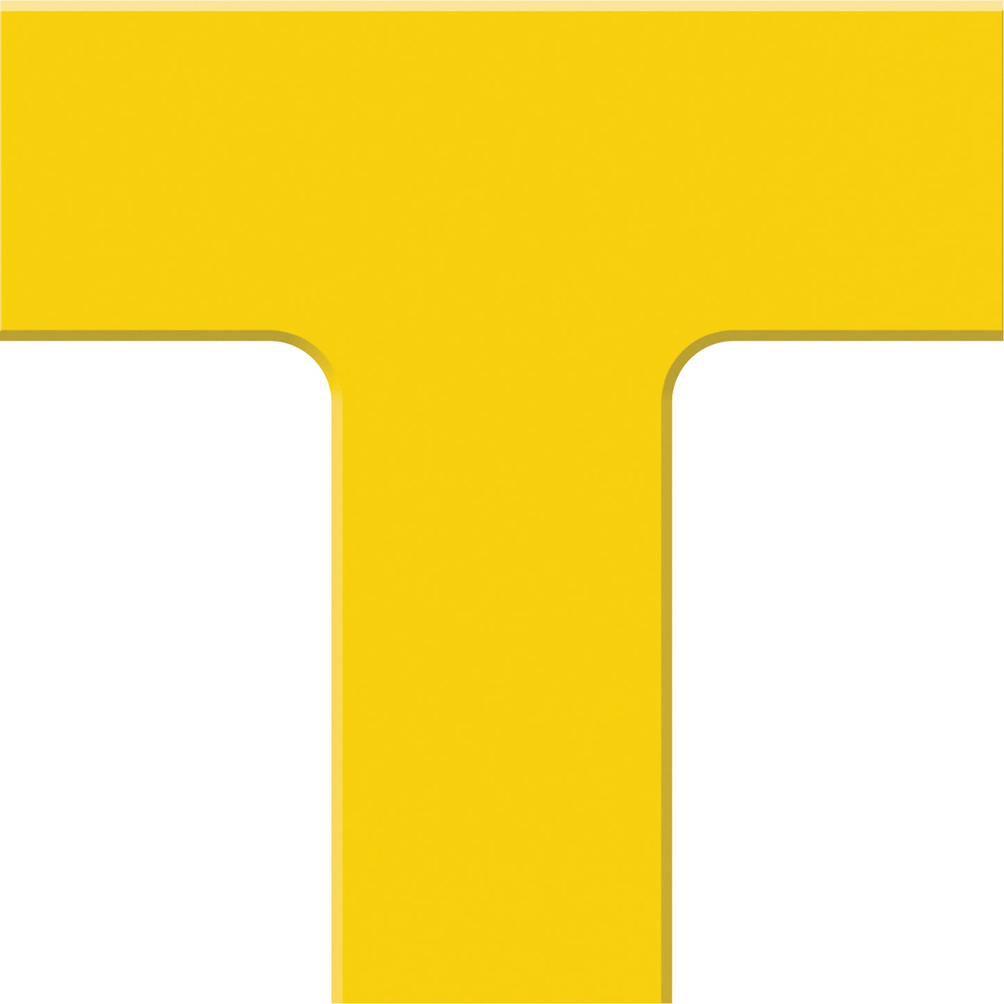 Accuform Signs Tough-Mark™ Heavy-Duty Floor Marking, T, 6" L x 6" W, Yellow, Polyethylene