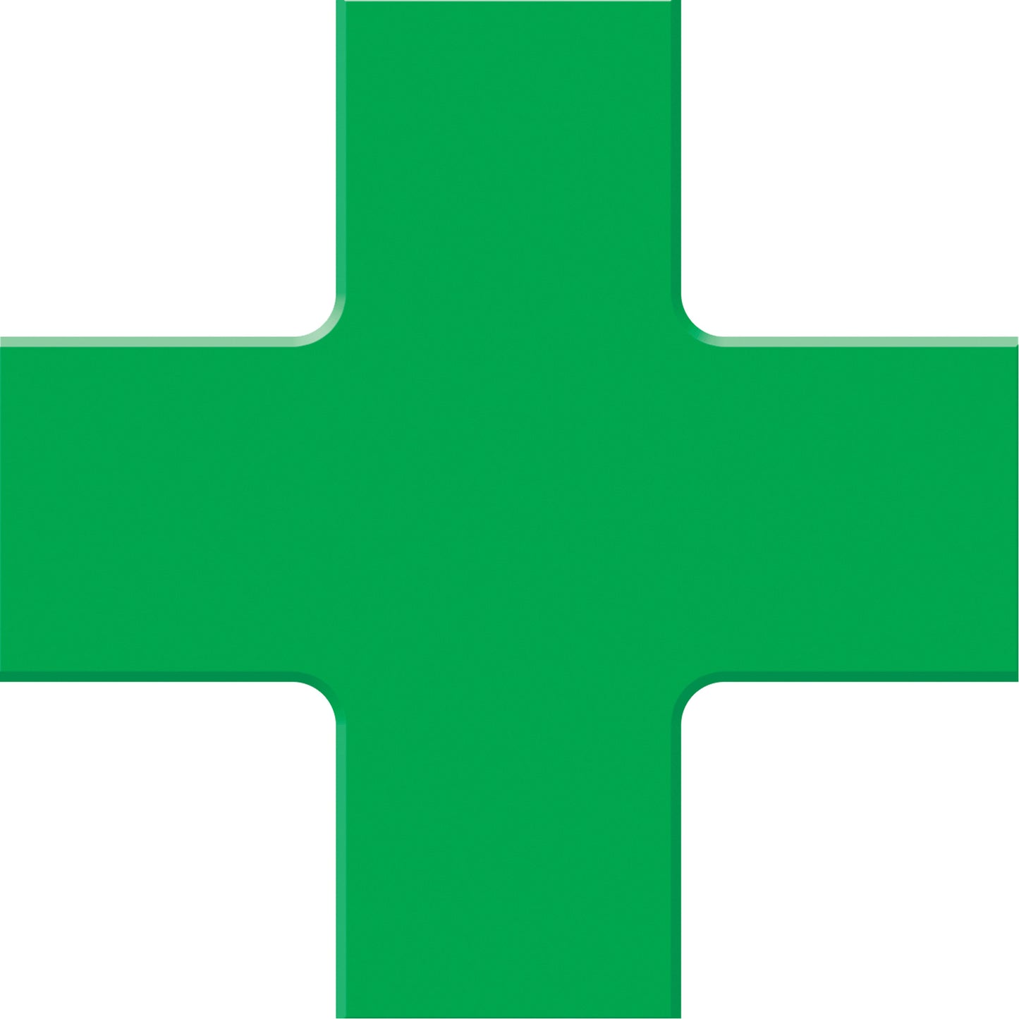 Accuform Signs Tough-Mark™ Heavy-Duty Floor Marking, Cross, 6" L x 6" W, Green, Polyethylene