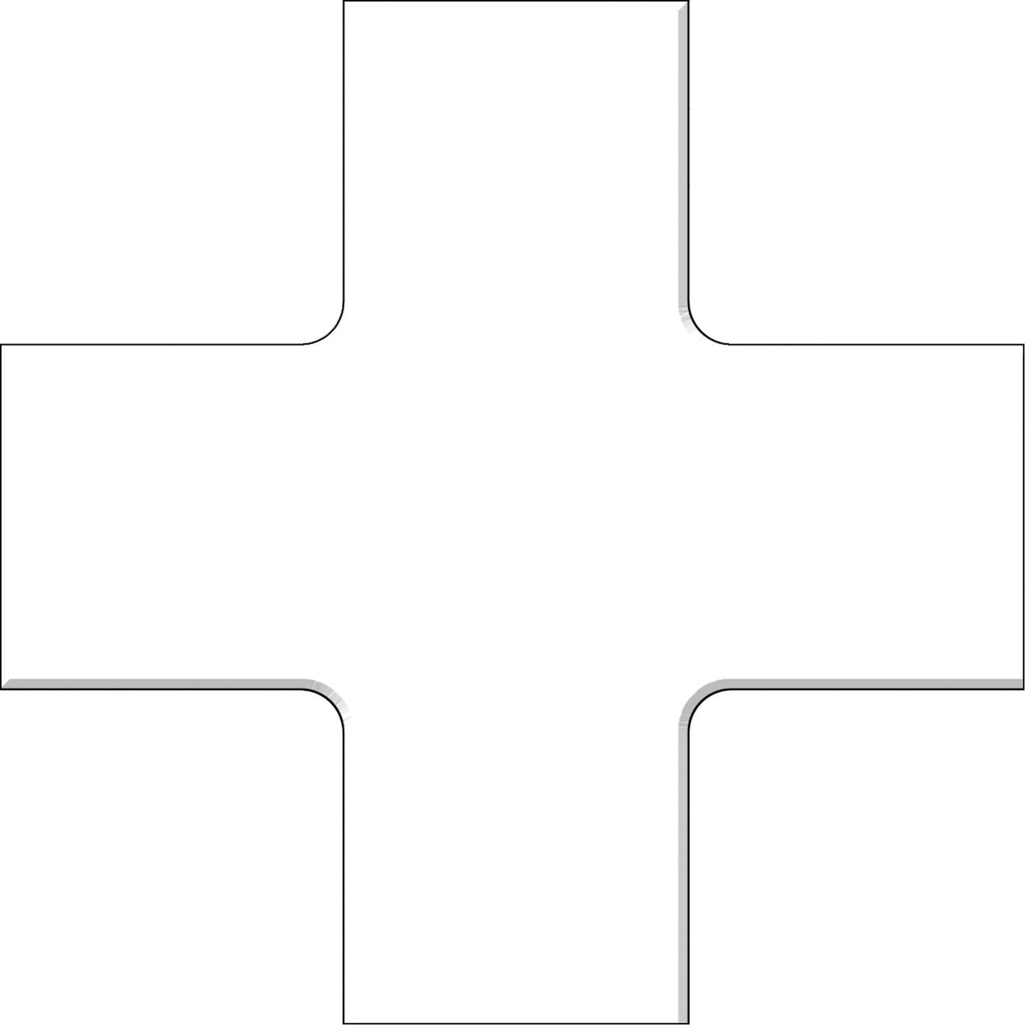 Accuform Signs Tough-Mark™ Heavy-Duty Floor Marking, Cross, 6" L x 6" W, White, Polyethylene